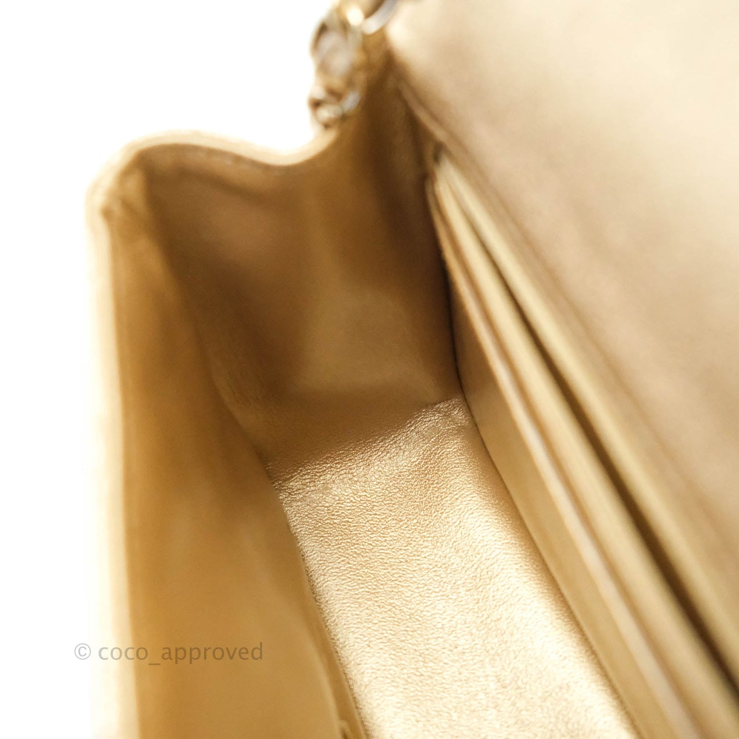 Chanel Classic Quilted Mini Square Gold Lambskin Gold Hardware 21P