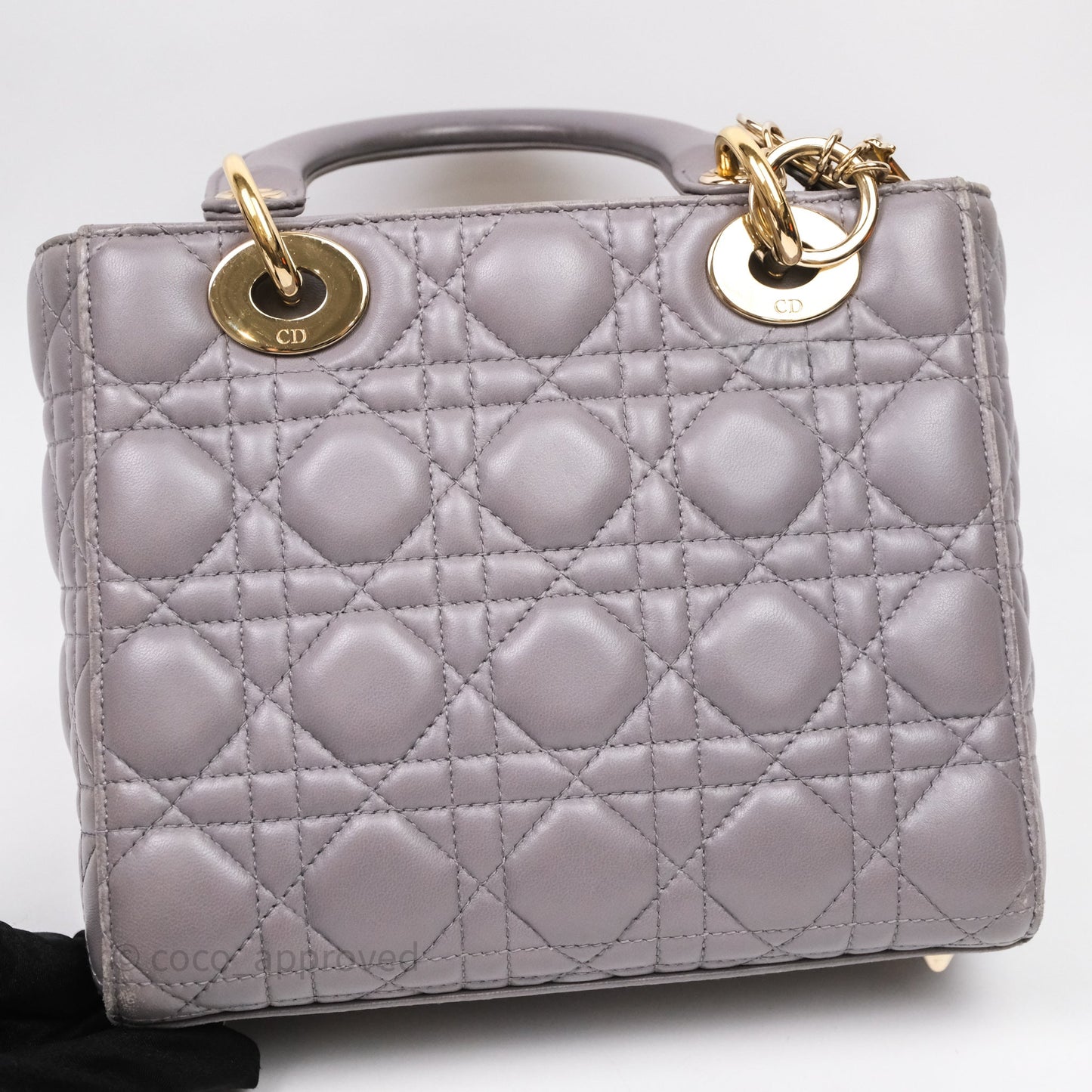 Christian Dior Small Lady Dior My ABCDior Bag Stone Gray Cannage Lambskin