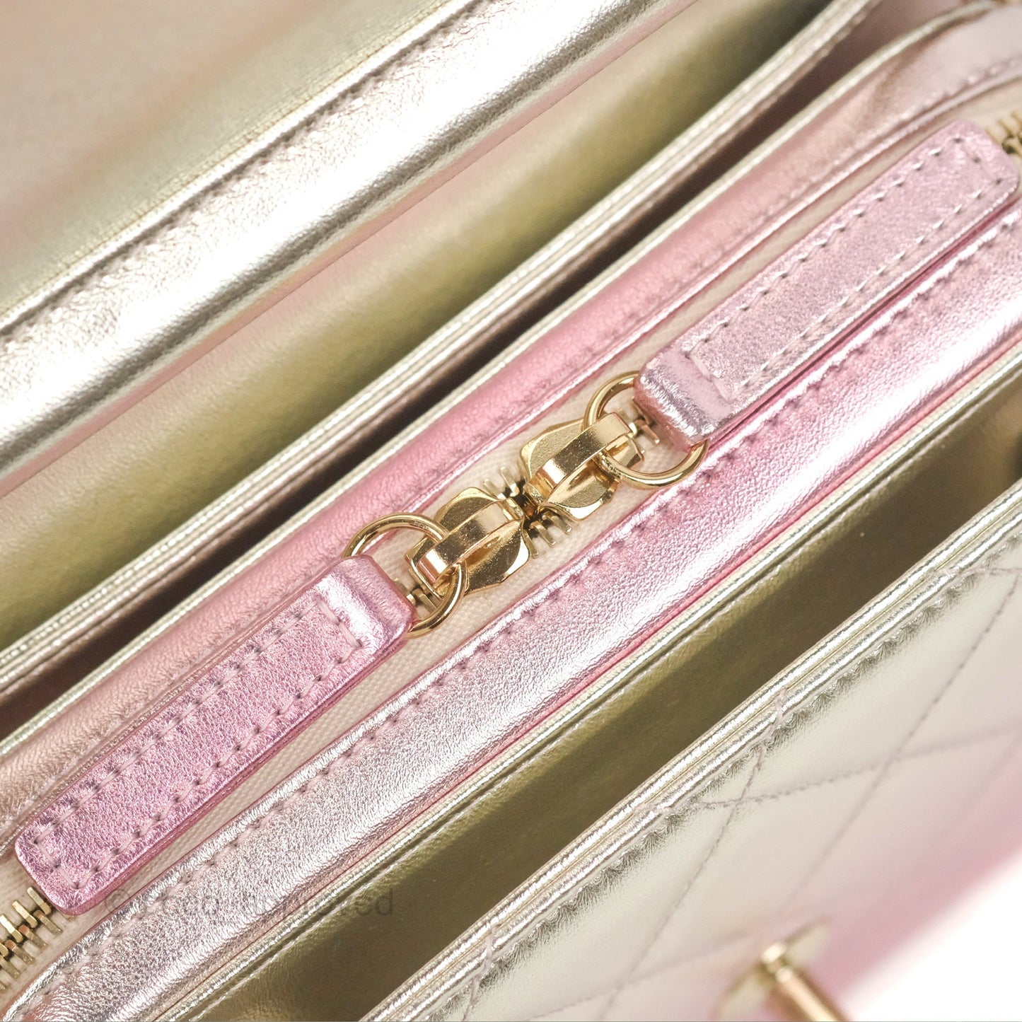 Chanel Mini Flap Bag Metallic Gradient Pink/Silver Lambskin Gold Hardware