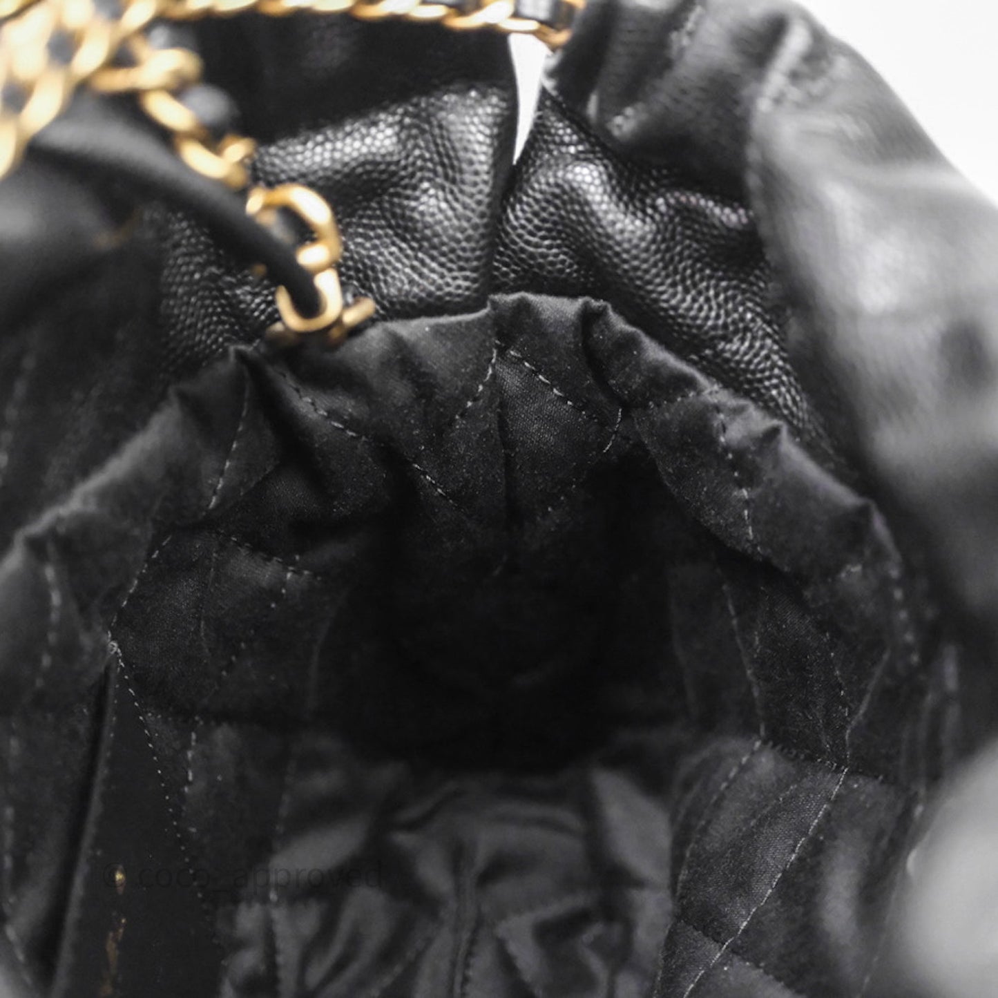 Chanel 22 Mini Black Caviar Aged Gold Hardware