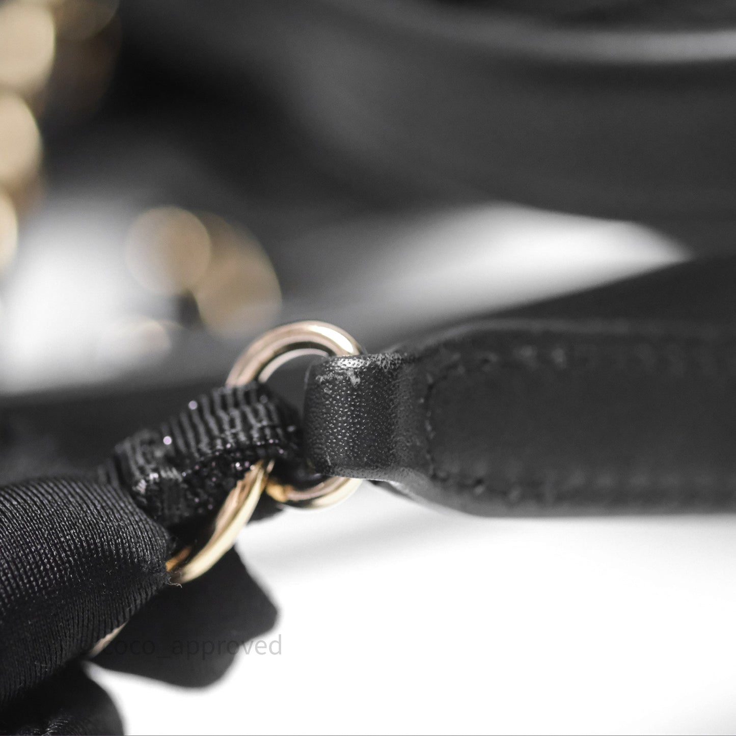 Chanel Large Deauville Glitter Black Grey Raffia Gold Hardware