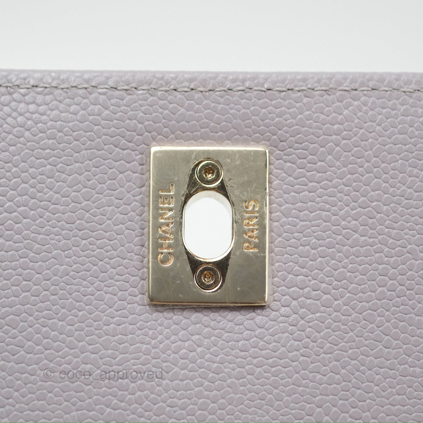 Chanel Quilted Medium Business Affinity Flap Grey Caviar Light Gold Hardware