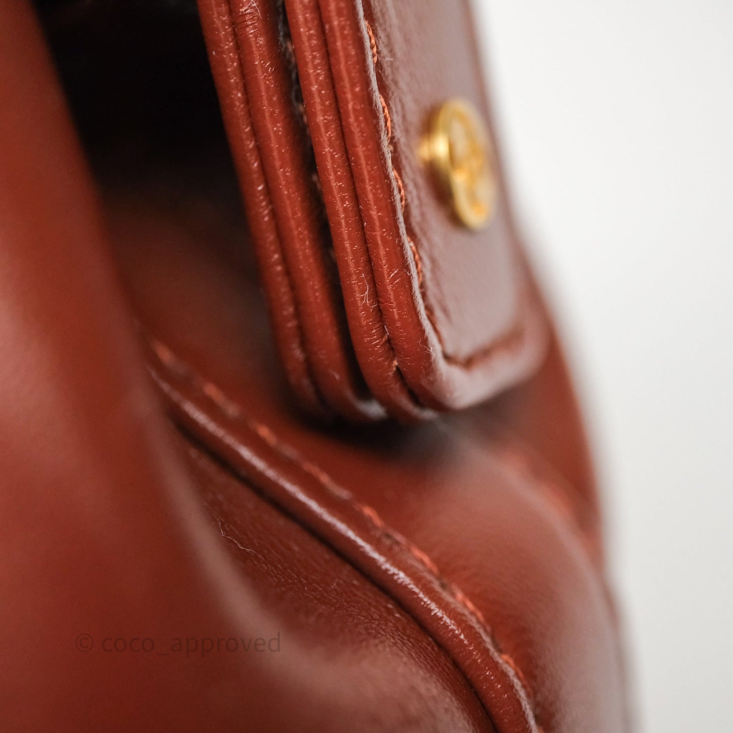 Chanel Mini Cocodoc Doctor Bag Quilted Brown Shiny Lambskin Aged Gold Hardware 24A
