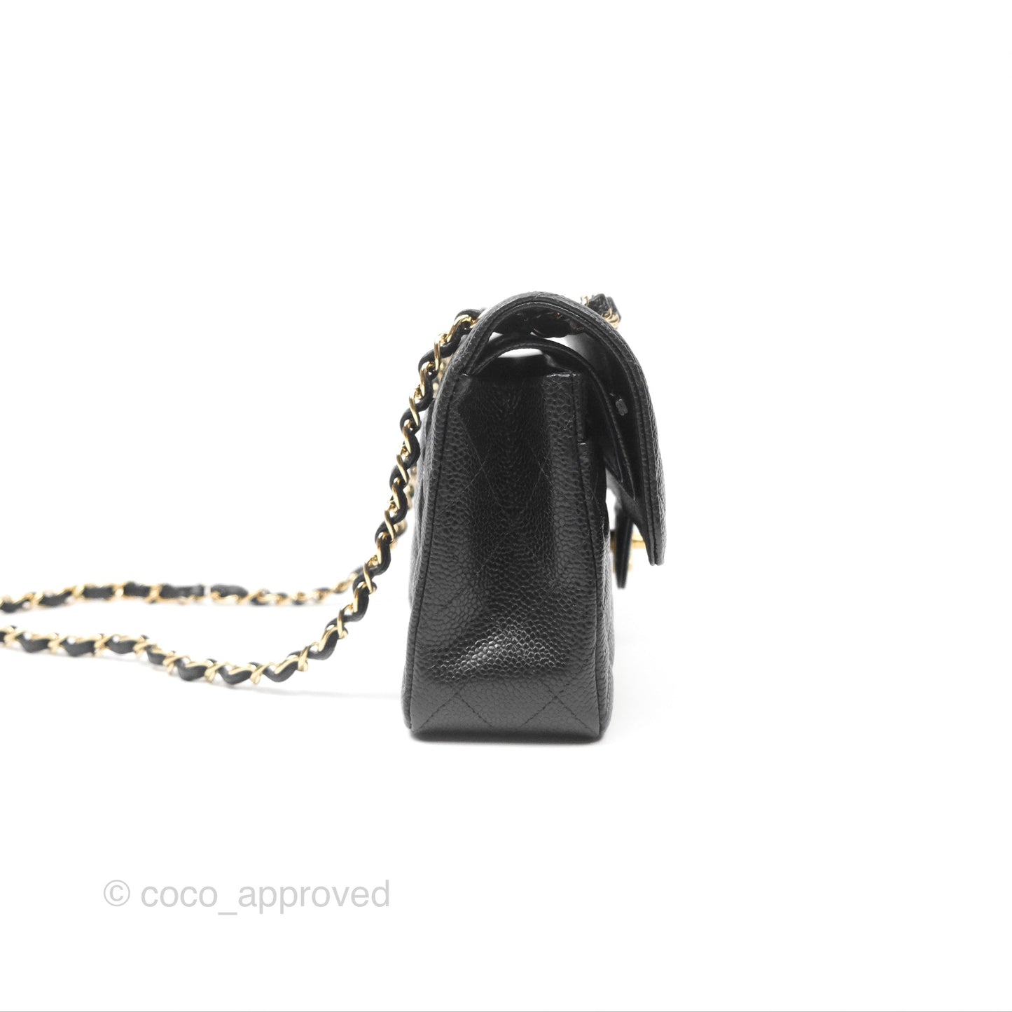 Chanel Small Classic Flap Quilted Black Caviar Gold Hardware