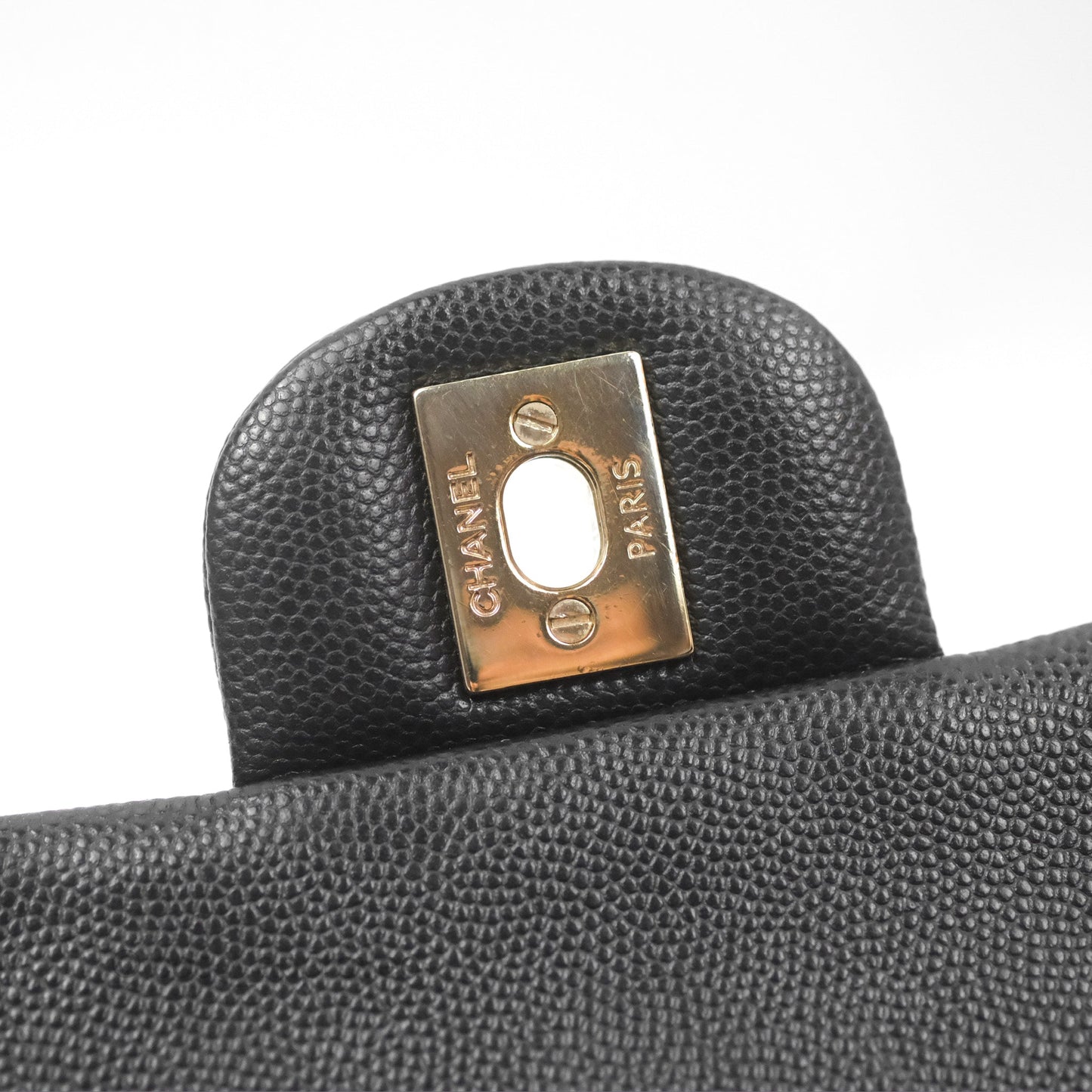 Chanel Quilted Mini Rectangular Black Caviar Gold Hardware 17B