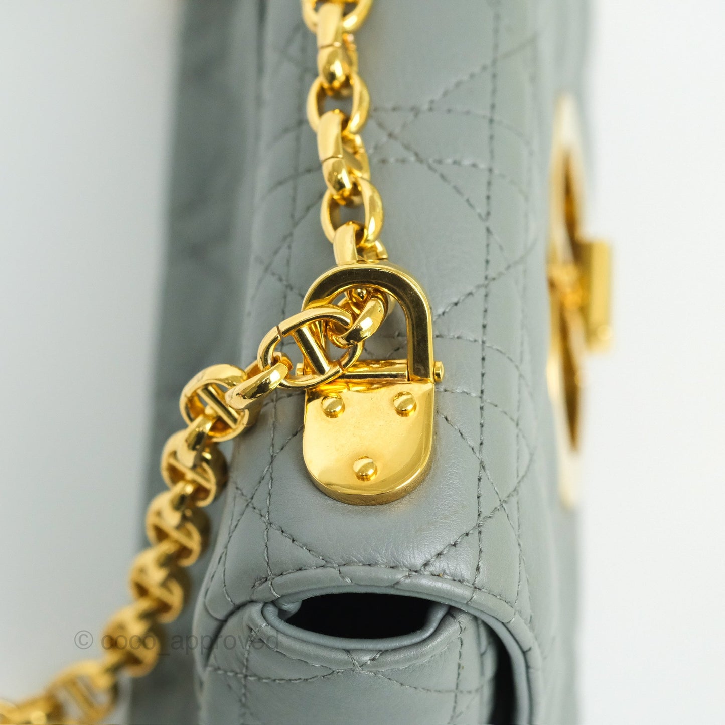 Dior Small Caro Bag Grey Supple Cannage Calfskin