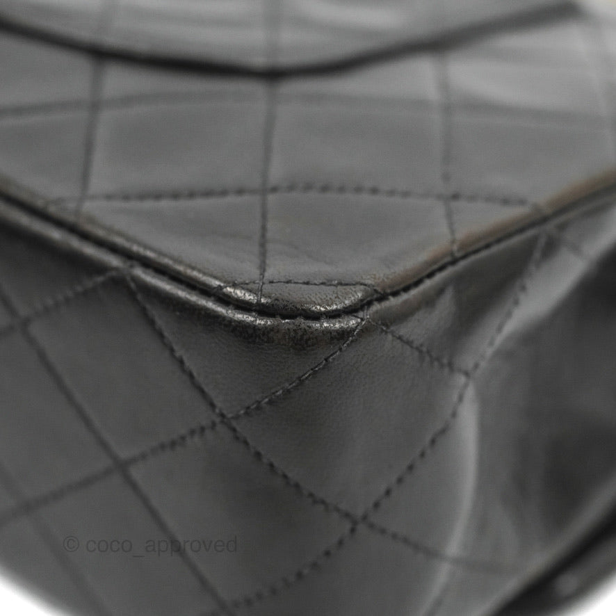 Chanel Classic Vintage Medium Flap Black Lambskin 24K Gold Hardware