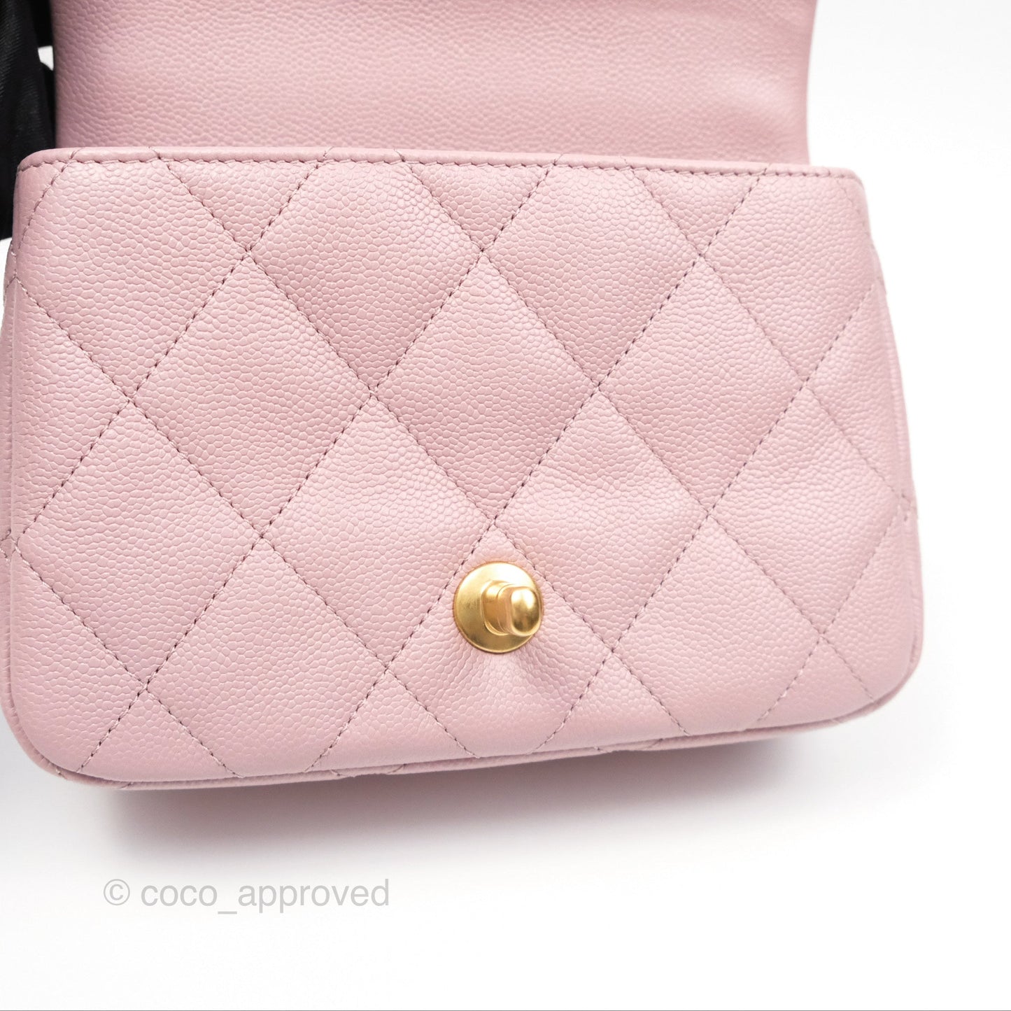 Chanel Mini Flap Bag Heart Adjustable Chain Dusty Pink Caviar Aged Gold Hardware