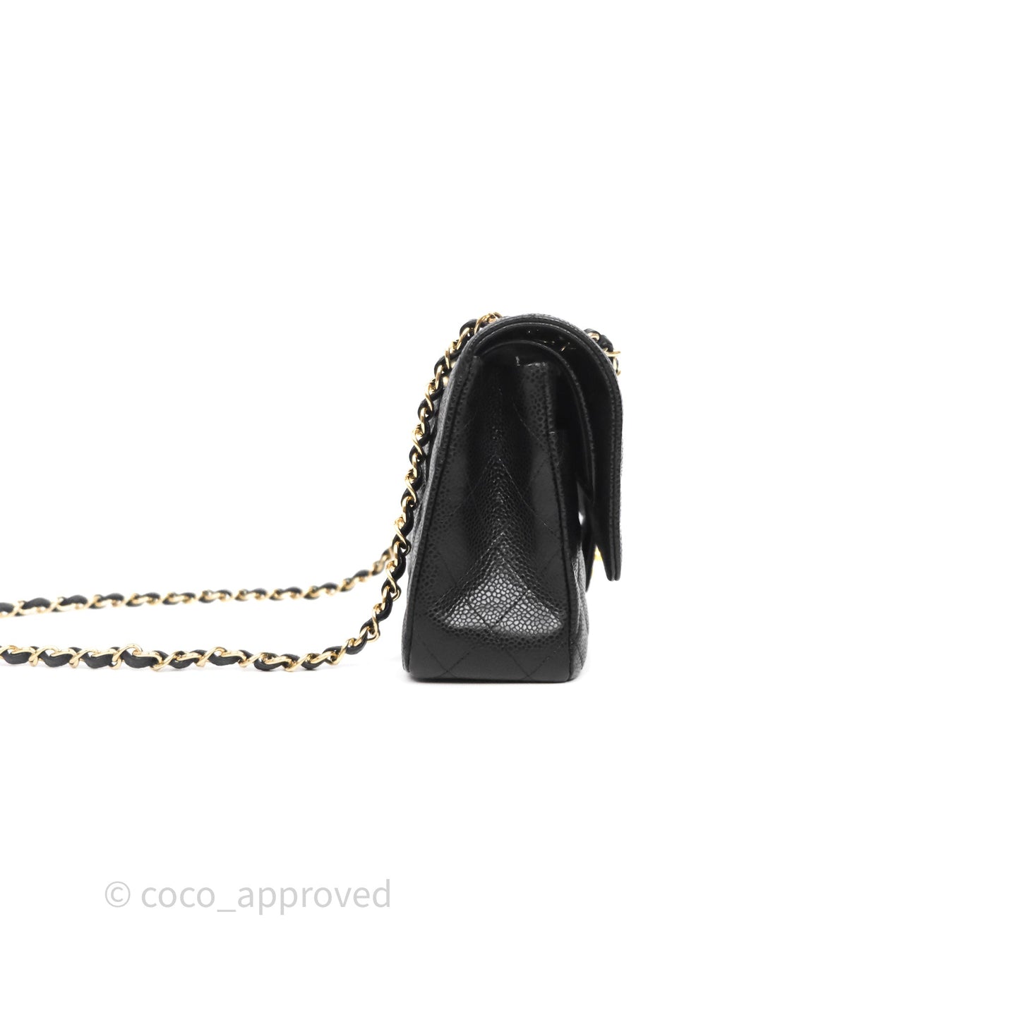 Chanel Classic M/L Medium Flap Quilted Black Caviar Gold Hardware
