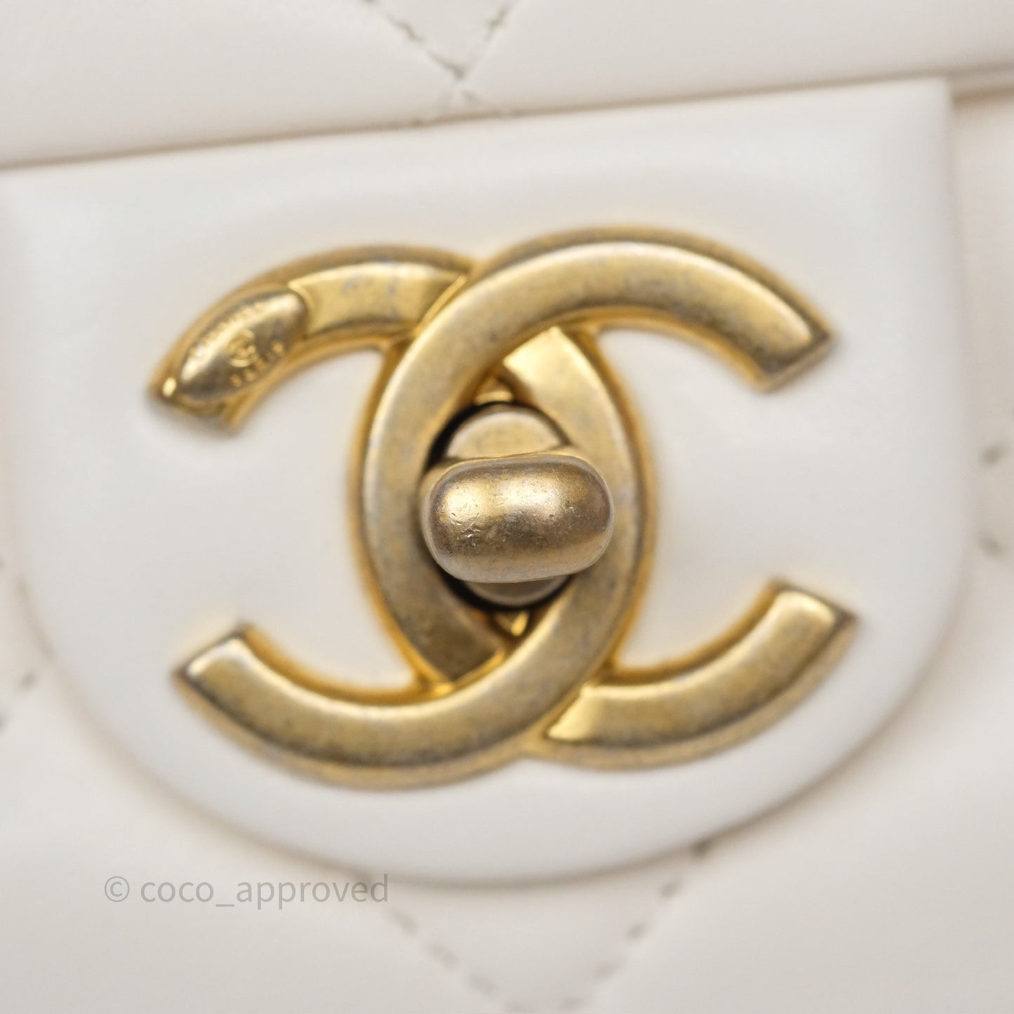 Chanel Small Fancy Jewel Flap White Shiny Lambskin Aged Gold Hardware 23S