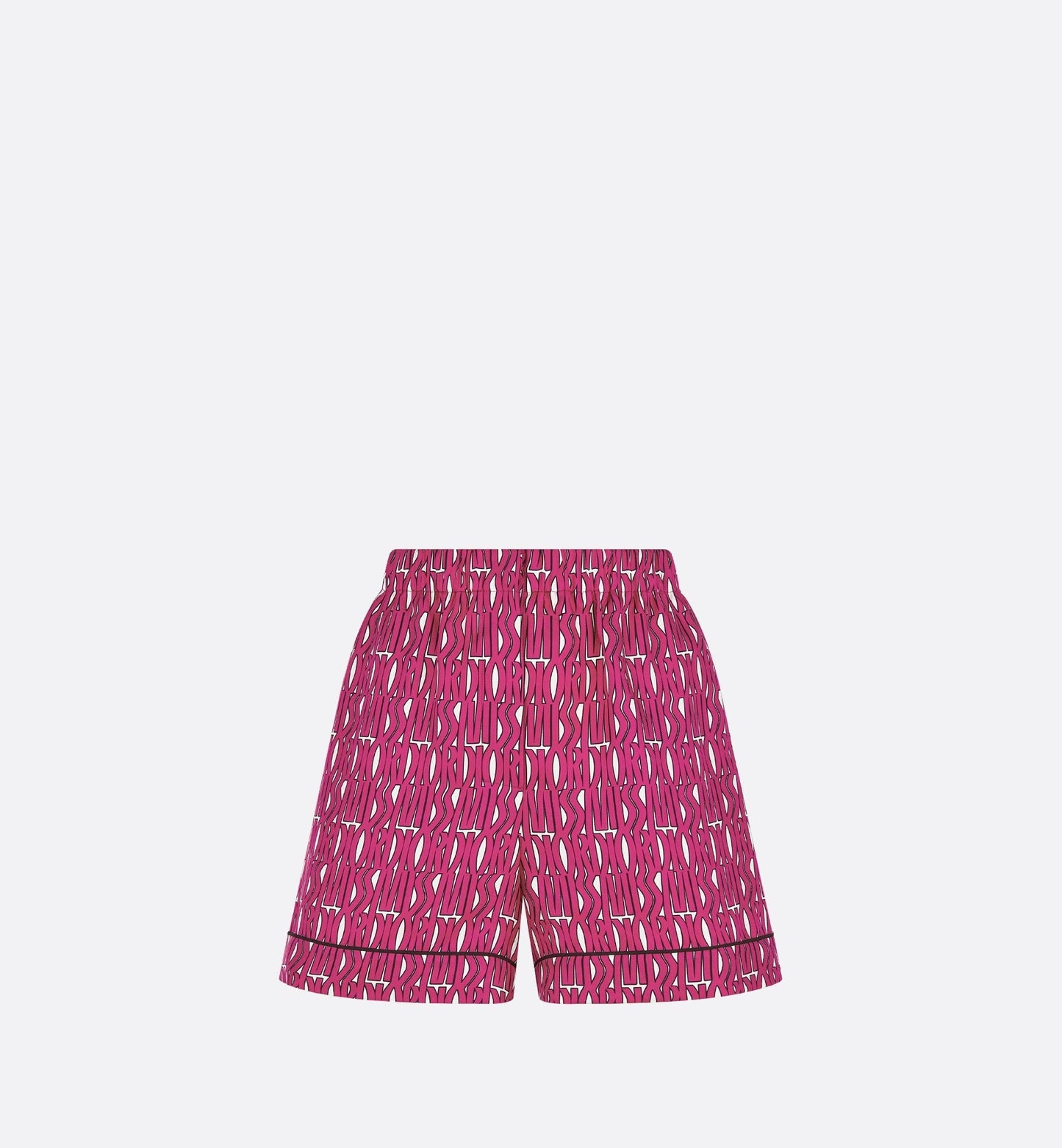 Shorts White Silk Twill With Fuchsia Miss Luxury Dior Allover Motif