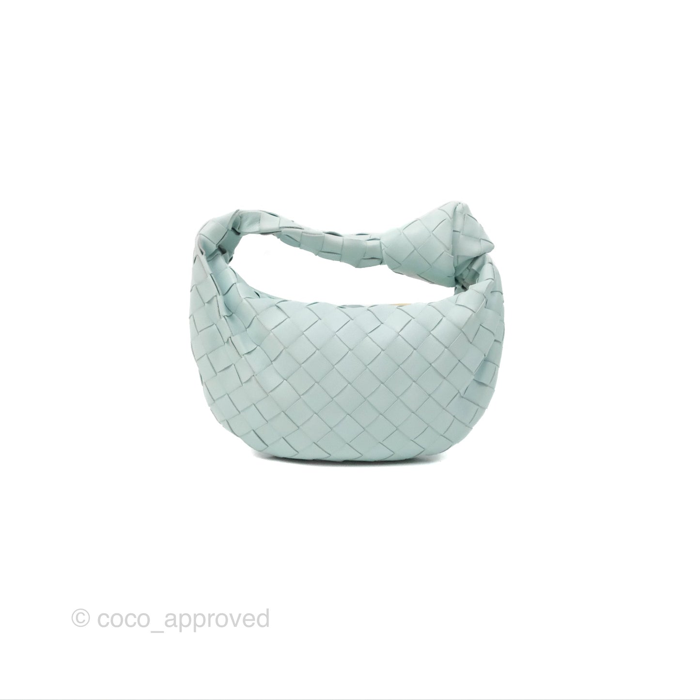 Bottega Veneta Mini Jodie Bag Teal Washed Intrecciato Lambskin