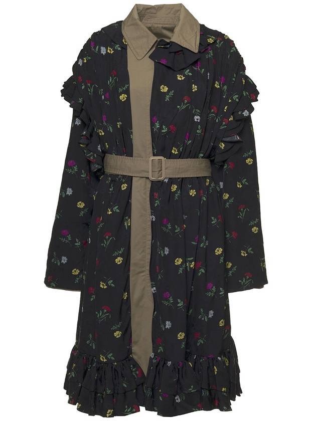 Luxury Balenciaga WoMen's Reversible Belt Trench Coat Black