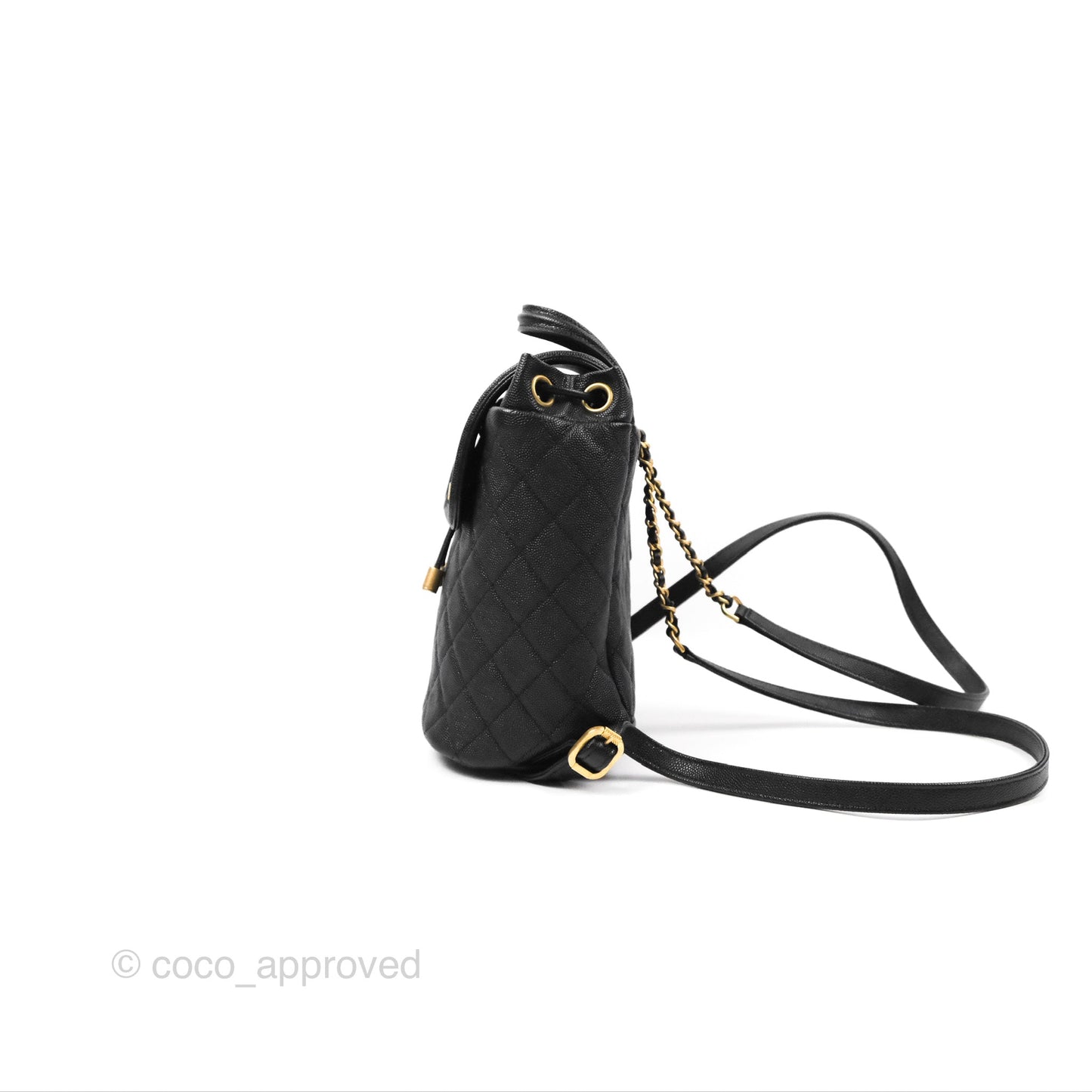 Chanel Small Quilted Filigree Backpack Black Caviar