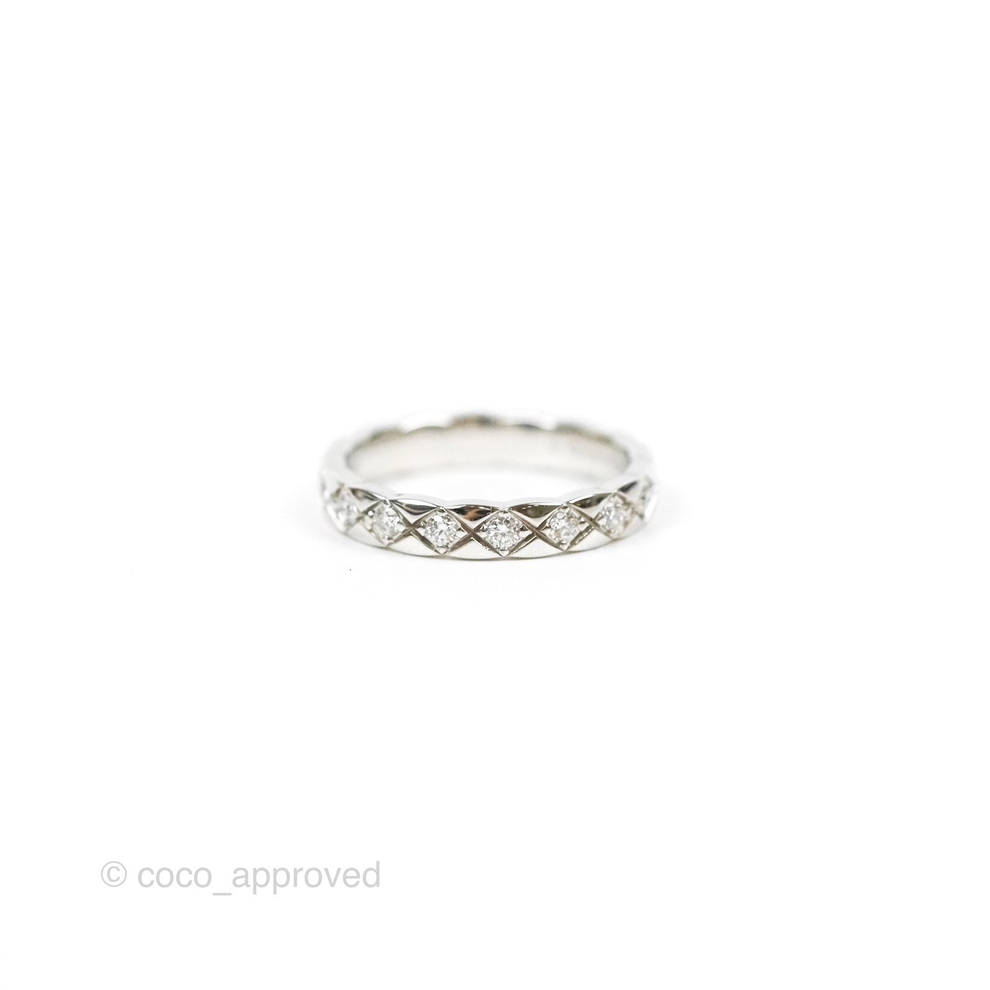 Chanel Coco Crush Ring Diamond White Gold Mini Version Size 48