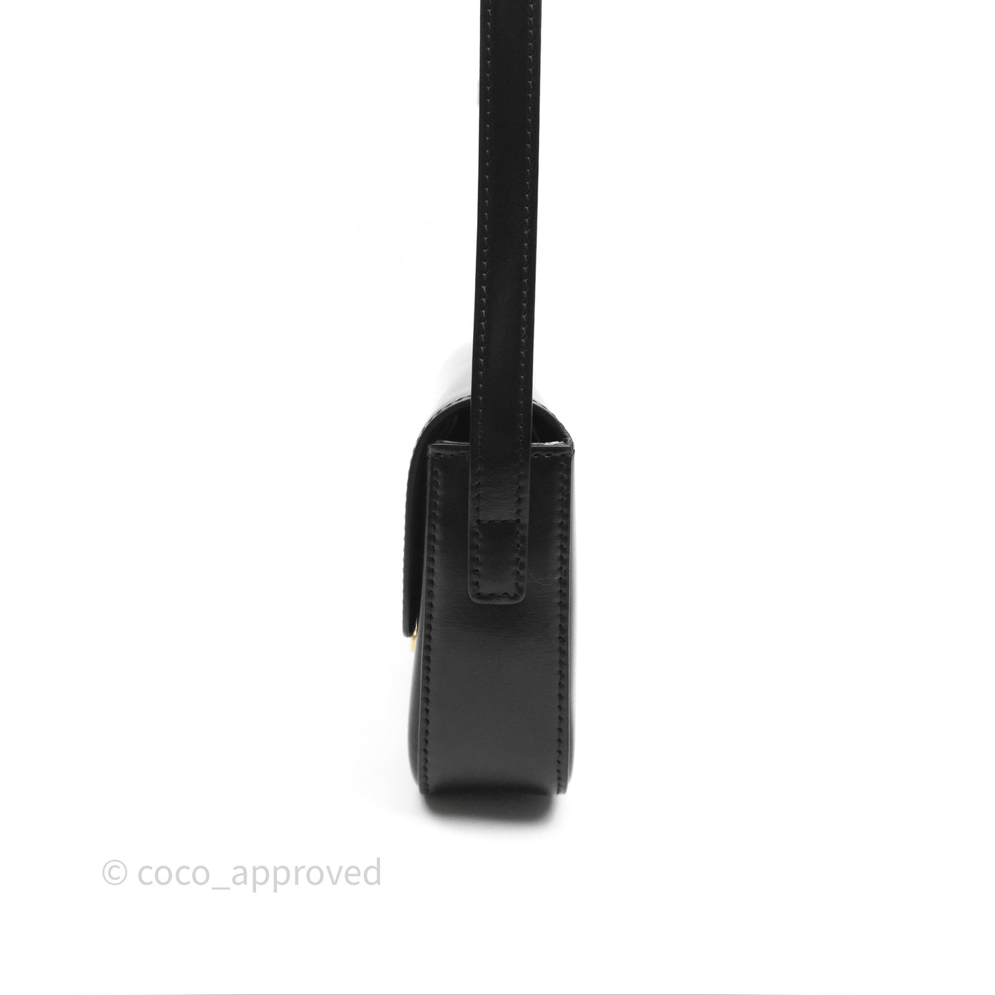 Celine Triomphe Shoulder Bag Black Calfskin