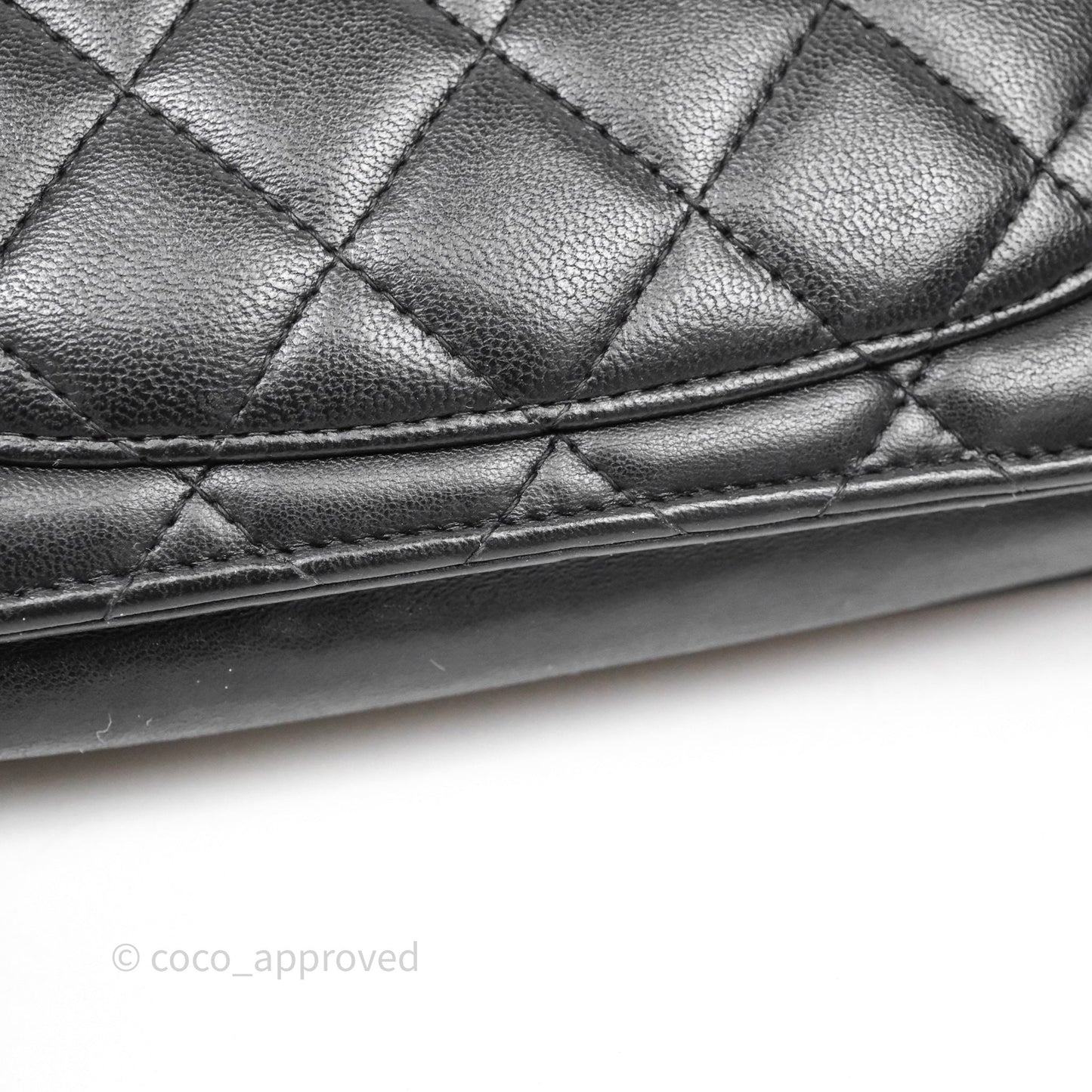 Chanel Classic WOC Wallet On Chain Quilted Black Lambskin Gold Hardware