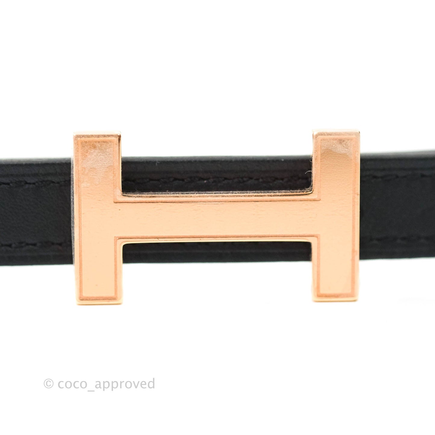 Hermès H Constance Mini Belt Buckle & Reversible Etoupe/Black Leather