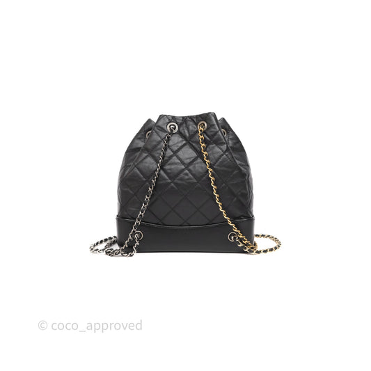 Chanel Small Gabrielle Backpack Black Aged Calfskin