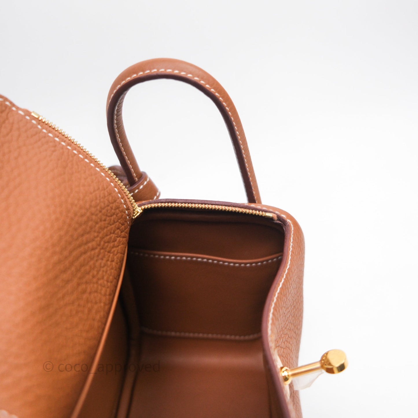 Hermès Mini Lindy 20 Gold Clemence Gold Hardware