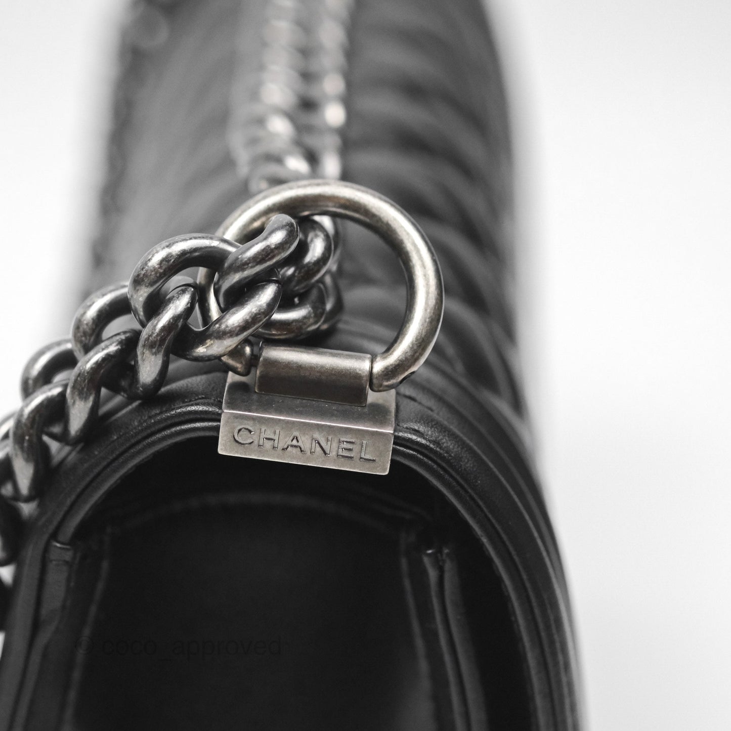 Chanel Medium Boy Quilted Black Calfskin Ruthenium Hardware
