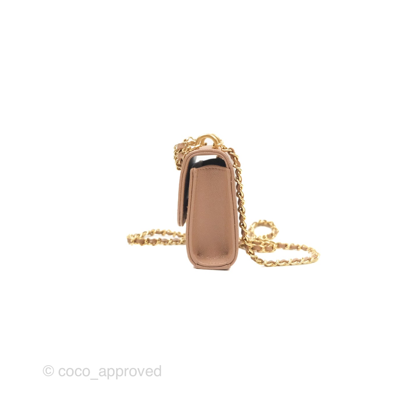 Chanel CC Chain Clutch with Chain Beige Caviar Gold Hardware