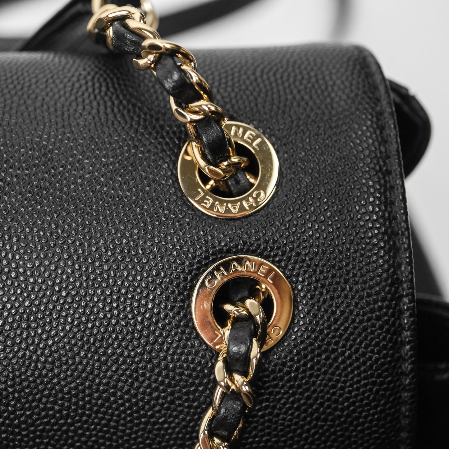 Chanel Quilted Business Affinity Backpack Black Caviar Gold Hardware