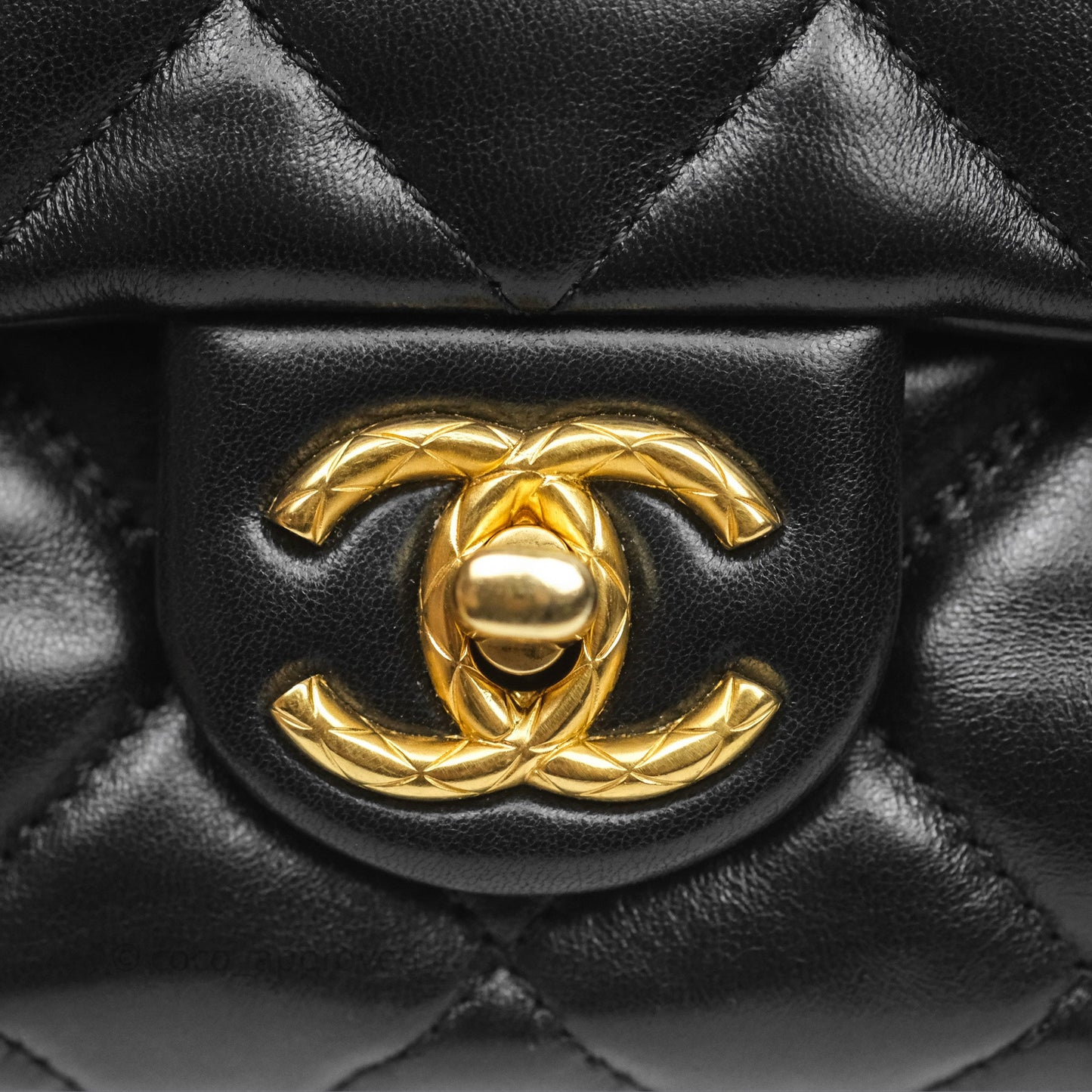 Chanel Small All Slide Adjustable Chain Flap Bag Black Lambskin Aged Gold Hardware 22K