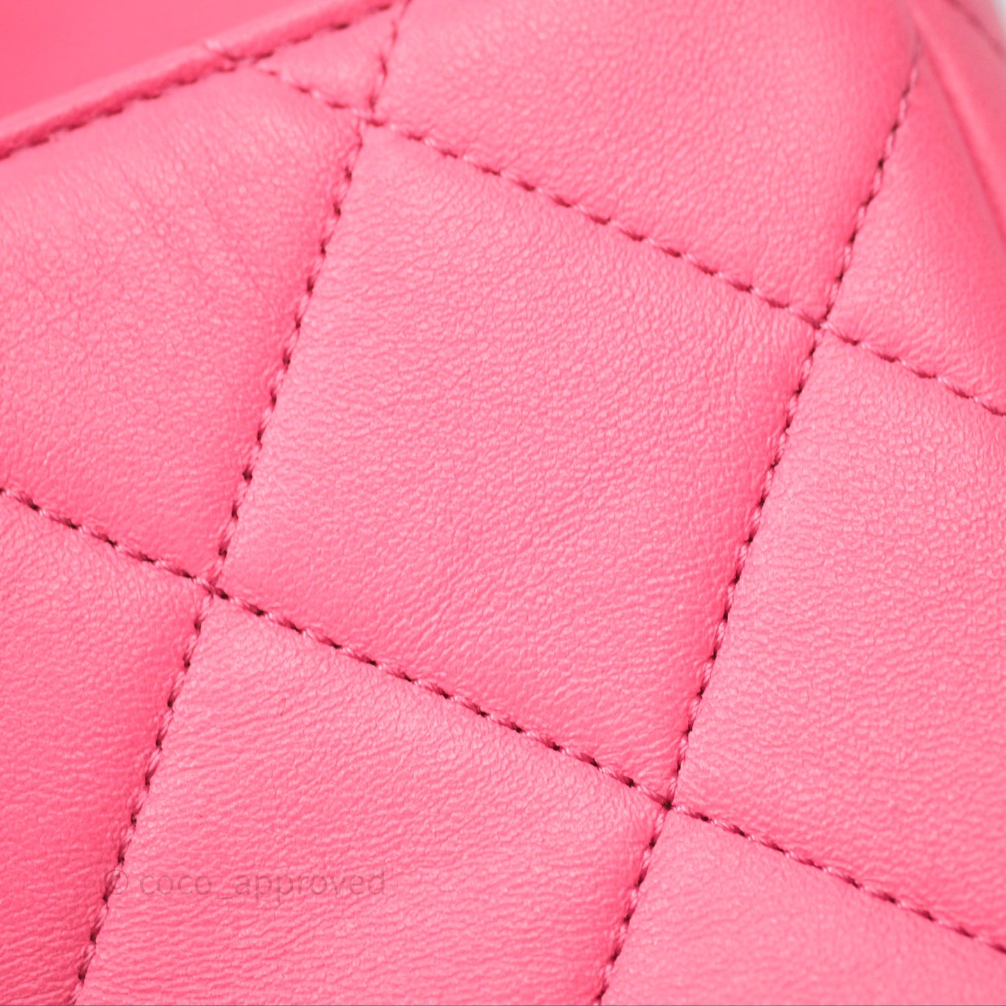 Chanel Quilted Mini CC Funky Town Flap Pink Lambskin Aged Gold Hardware