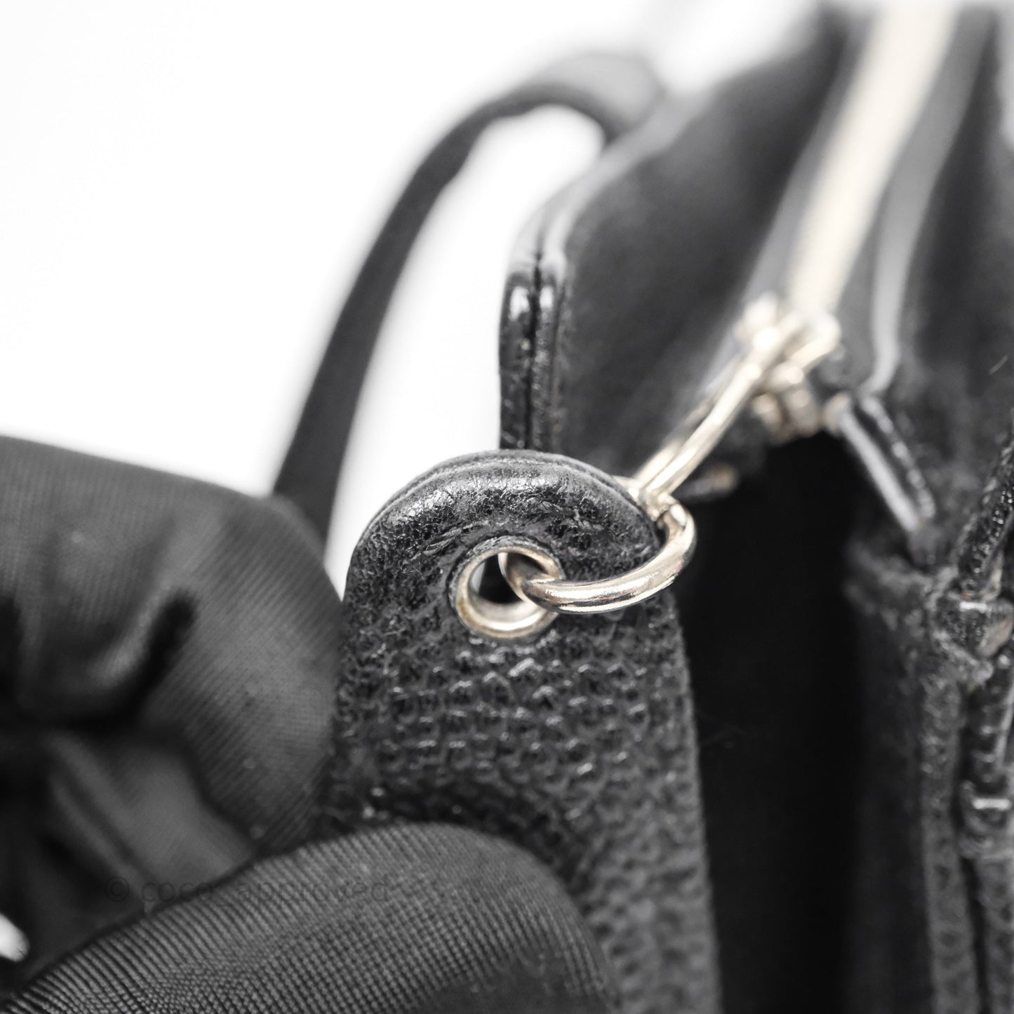 Chanel Vintage Tote Bag Black Caviar Silver Hardware