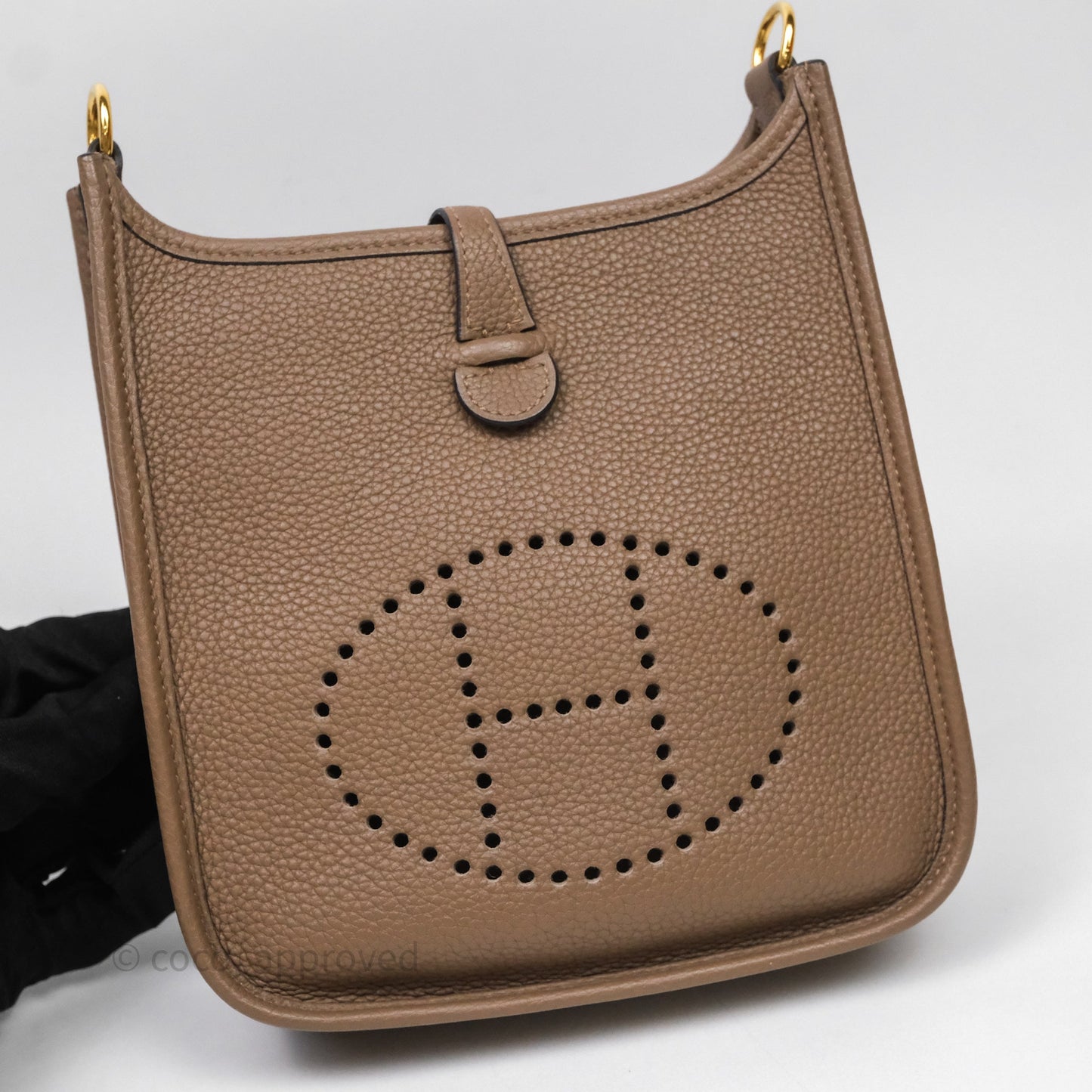 Hermès Mini Evelyne 16 Etoupe Clemence Gold Hardware