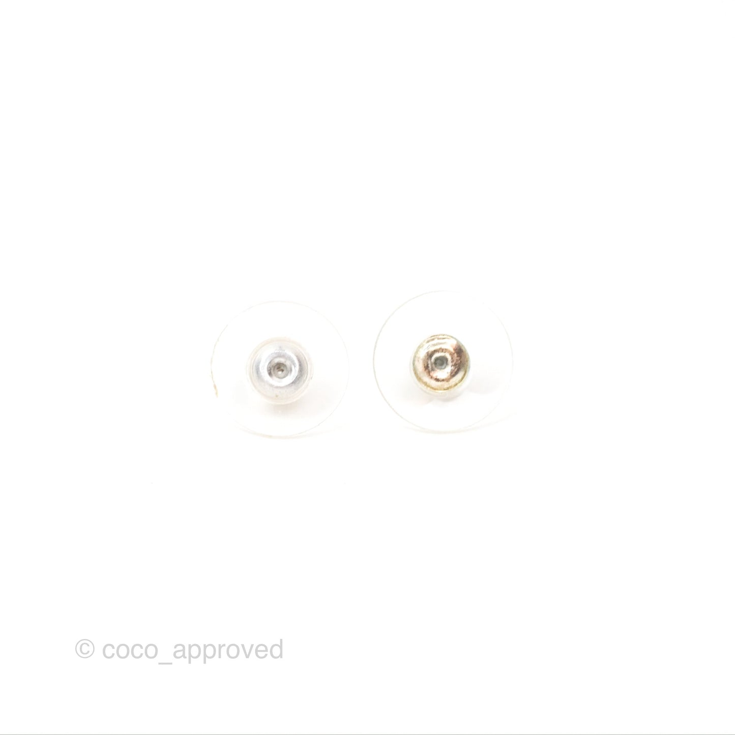 Chanel CC Hoop Drop Earrings Silver Gold Tone 22C