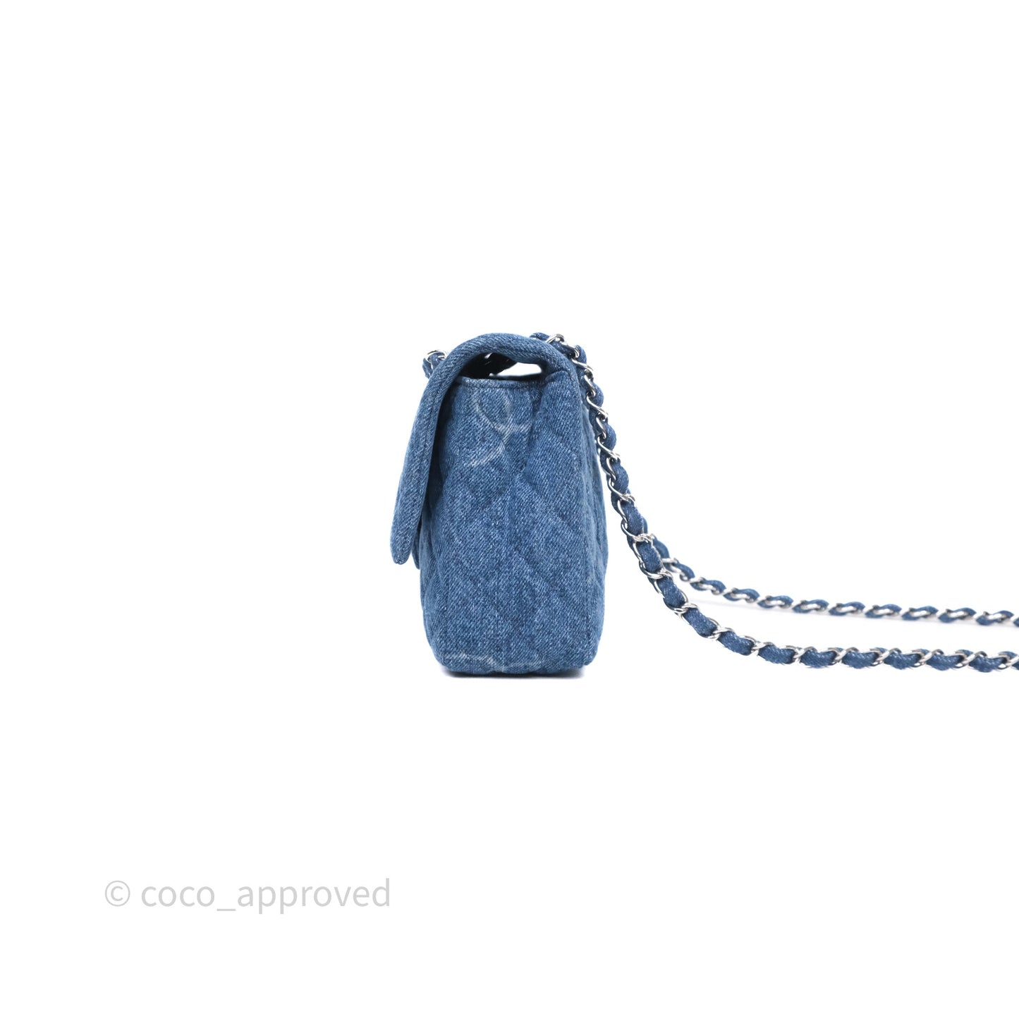 Chanel CC Denim Single Flap Bag Silver Hardware