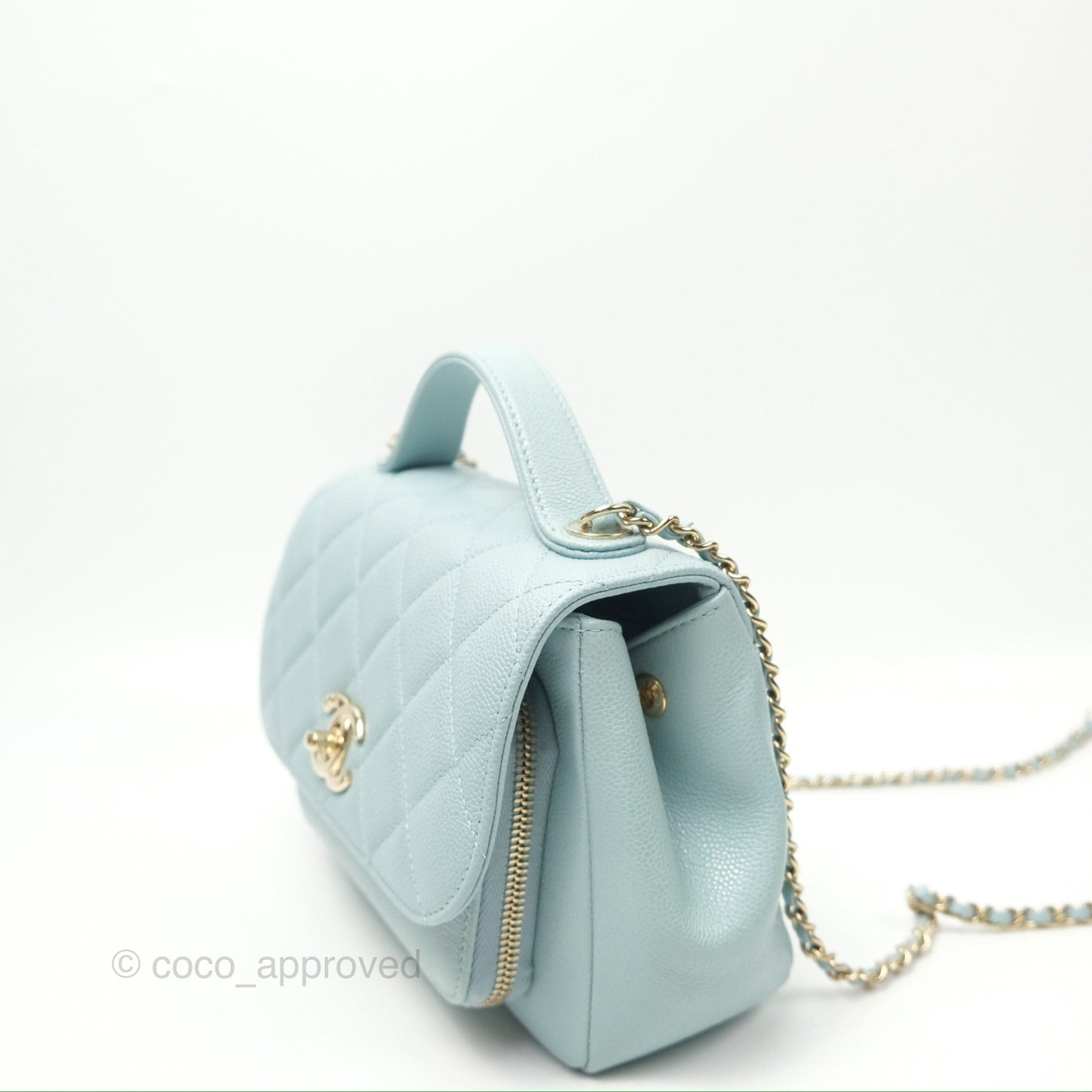 Chanel Quilted Small Business Affinity Flap Blue Caviar Gold Hardware