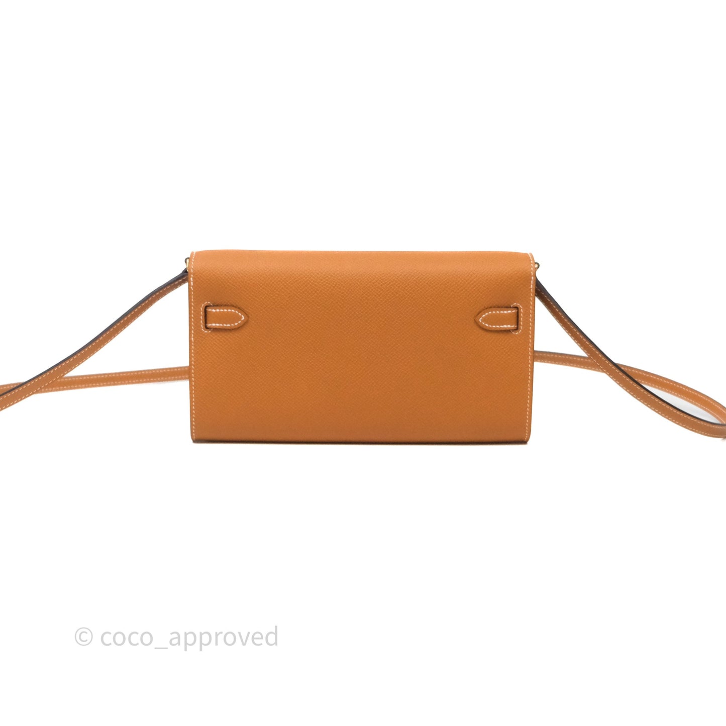 Hermès Kelly To Go Wallet Toffee 1H Epsom Gold Hardware