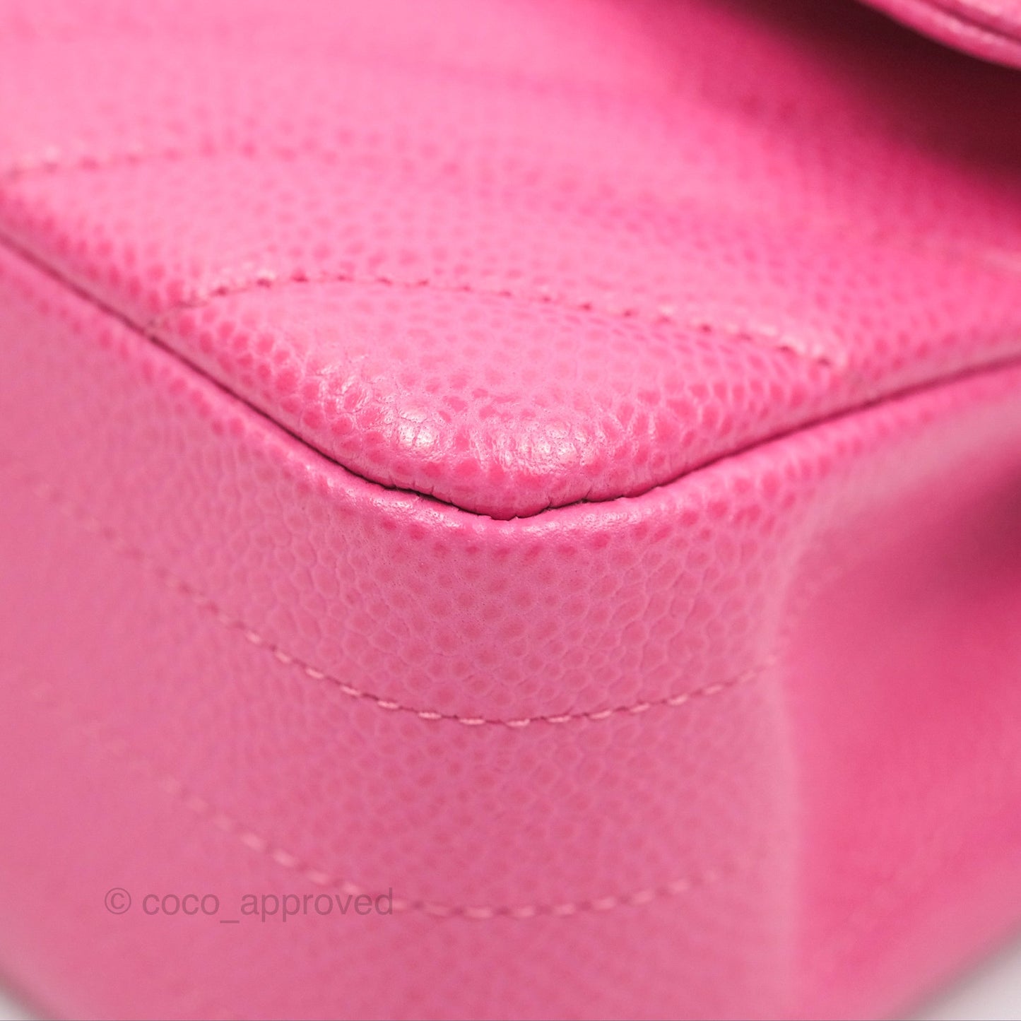 Chanel Medium Classic Flap Chevron Pink Caviar Silver Hardware