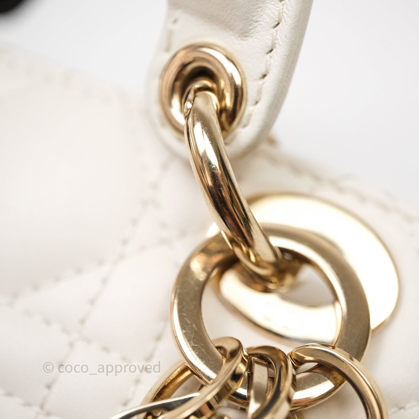 Christian Dior Micro Lady D-Joy Bag Latte Cannage Lambskin Gold Hardware