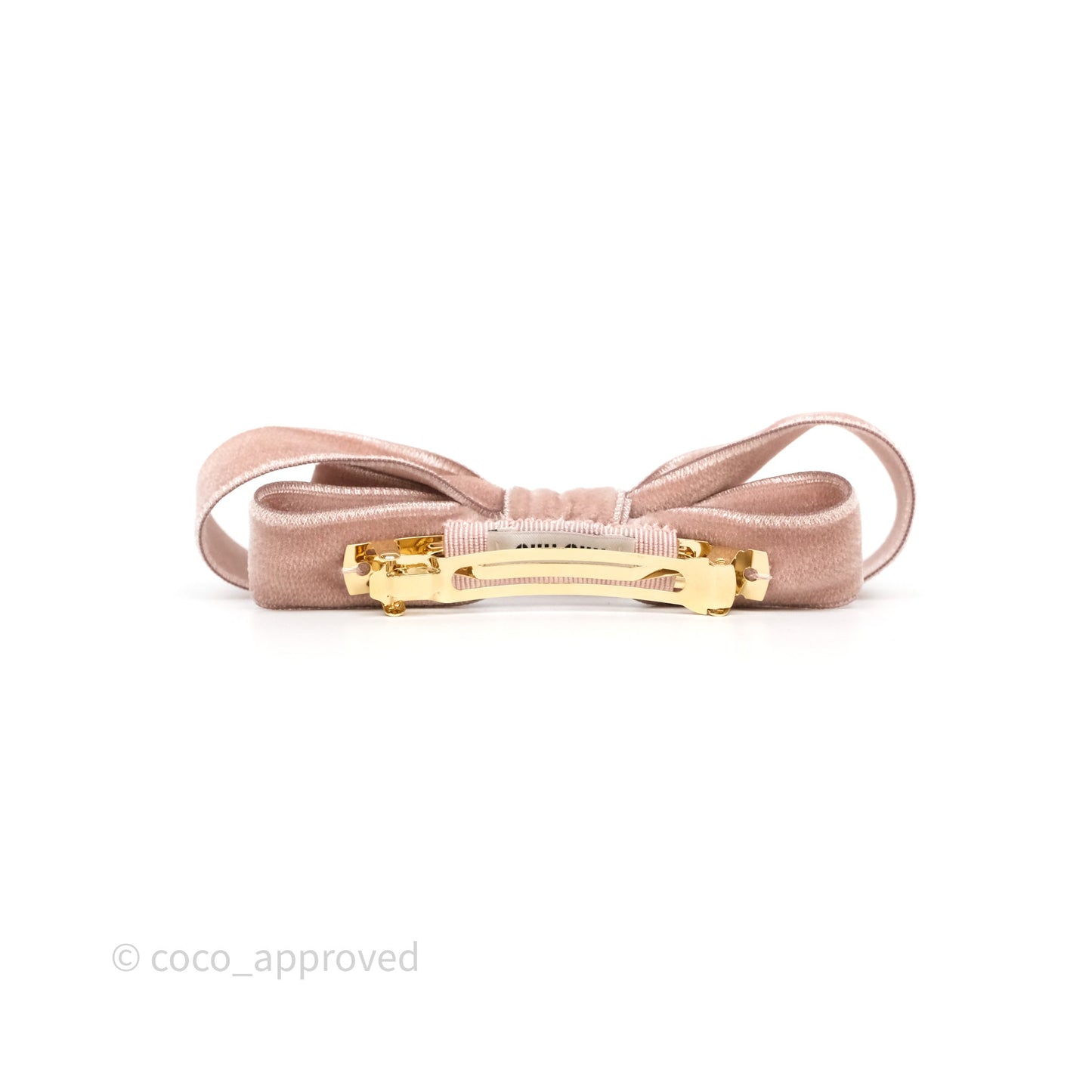Miu Miu Velvet Hair Clip Alabaster Pink