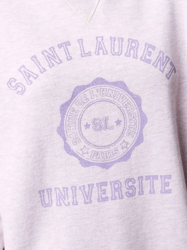 Luxury Saint Laurent University Logo Sweatshirt Lilac