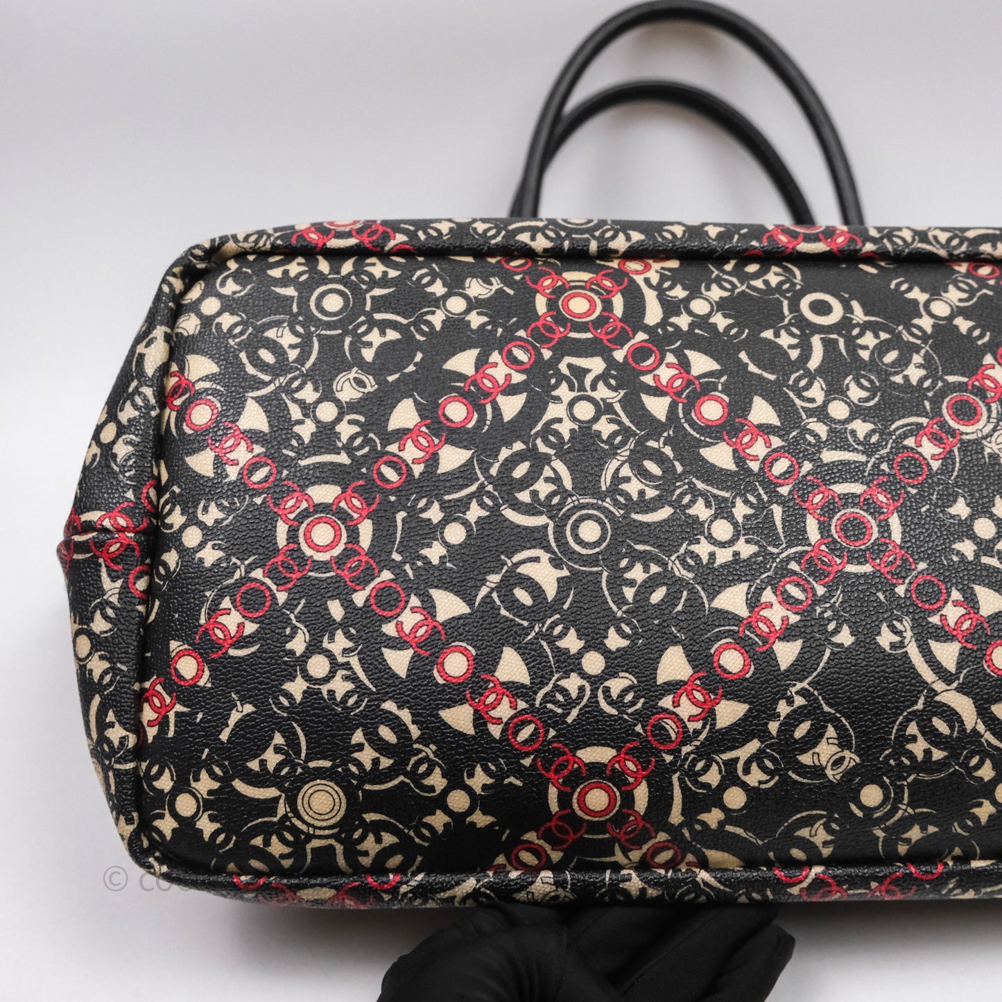 Chanel CC Print Logo Tote Bag Black