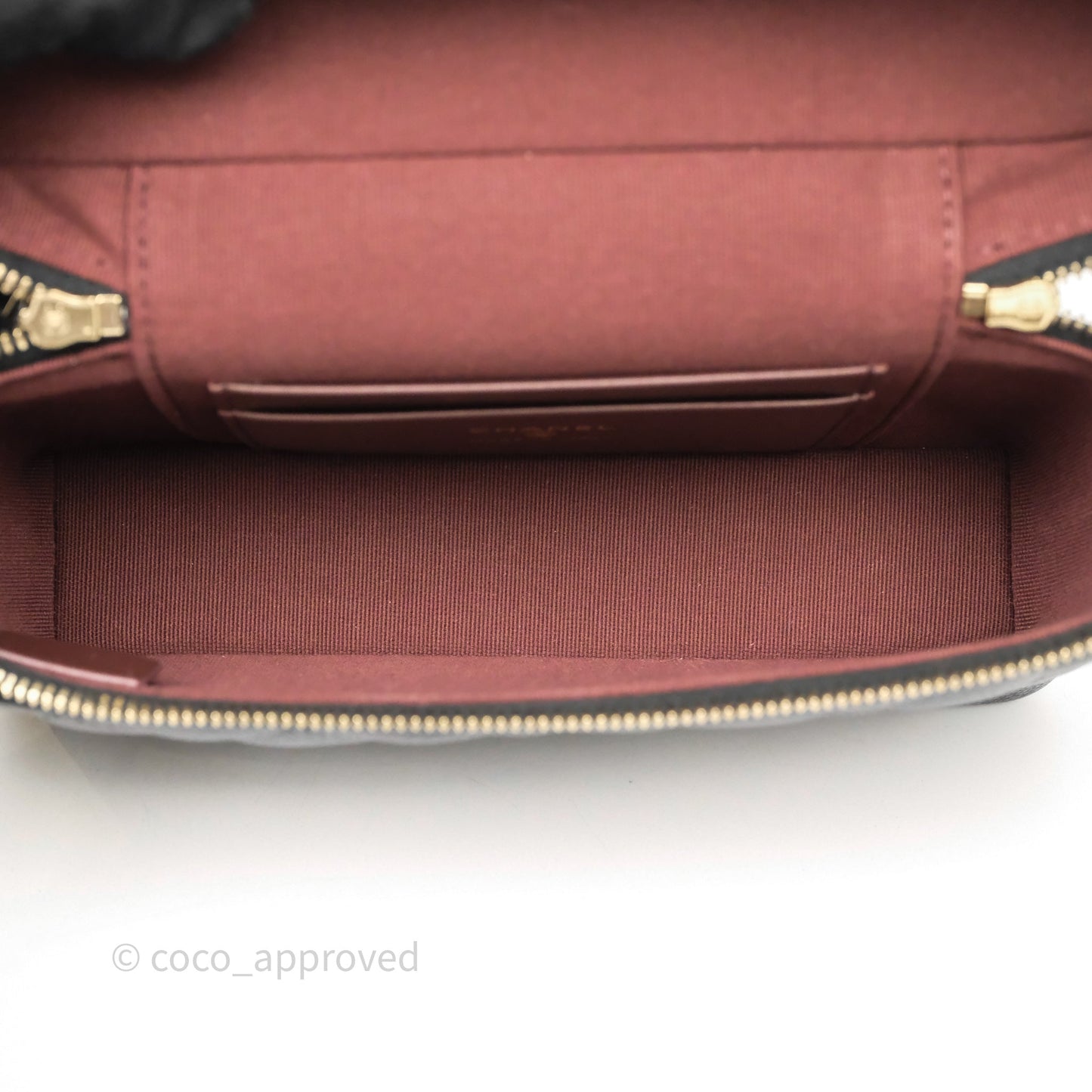 Chanel Top Handle Long Vanity with Chain Black Caviar Gold Hardware