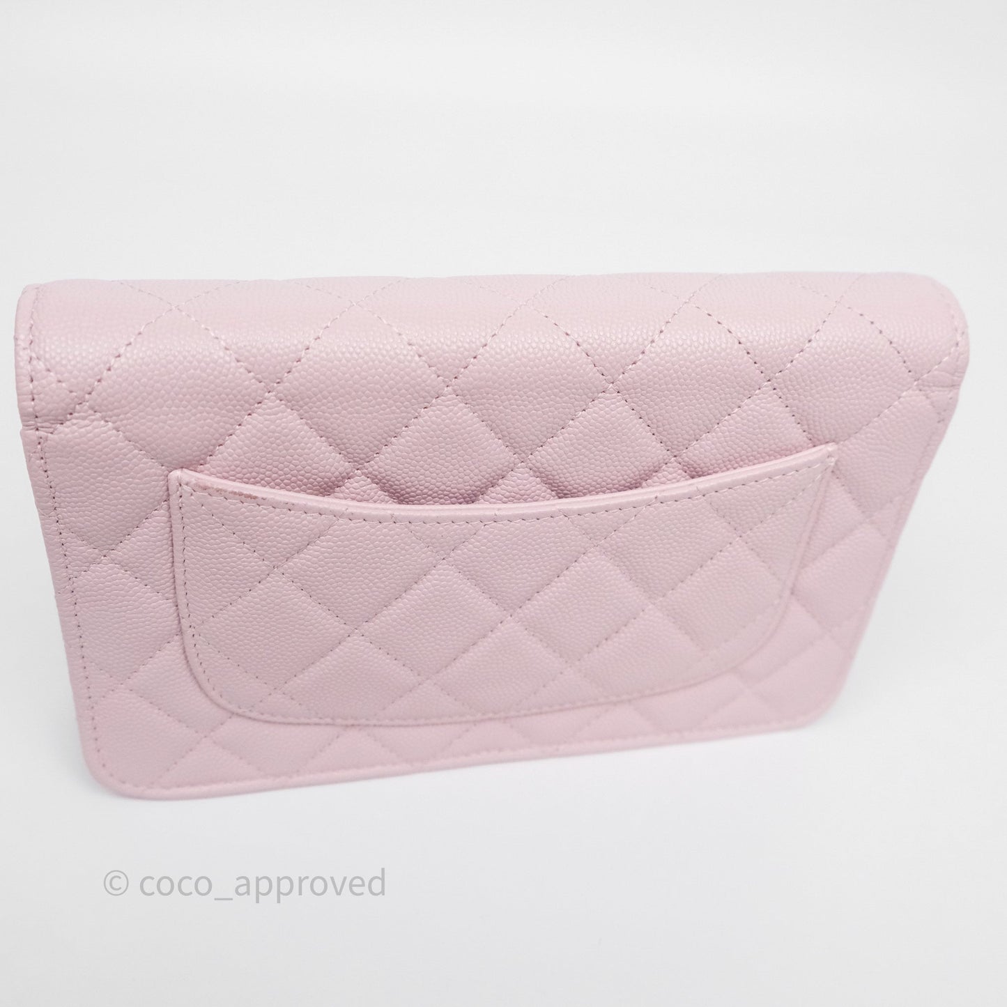 Chanel Classic Quilted Wallet On Chain WOC Pink Caviar Gold Hardware
