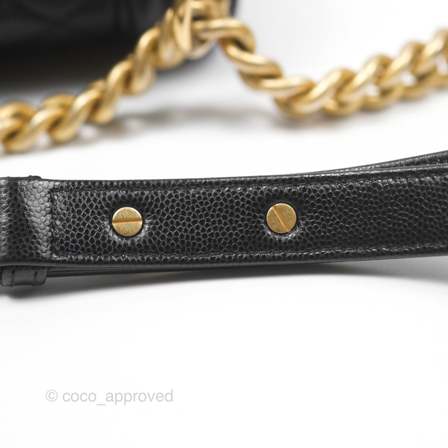 Chanel Medium Boy Quilted Black Caviar Aged Gold Hardware