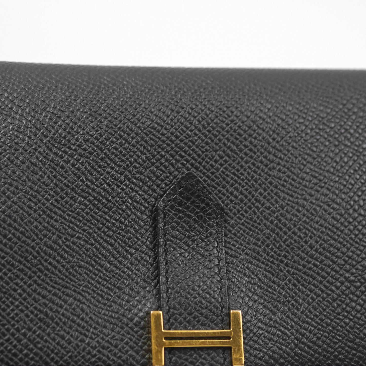 Hermès Bearn Long Wallet Black Noir 89 Epsom Gold Hardware
