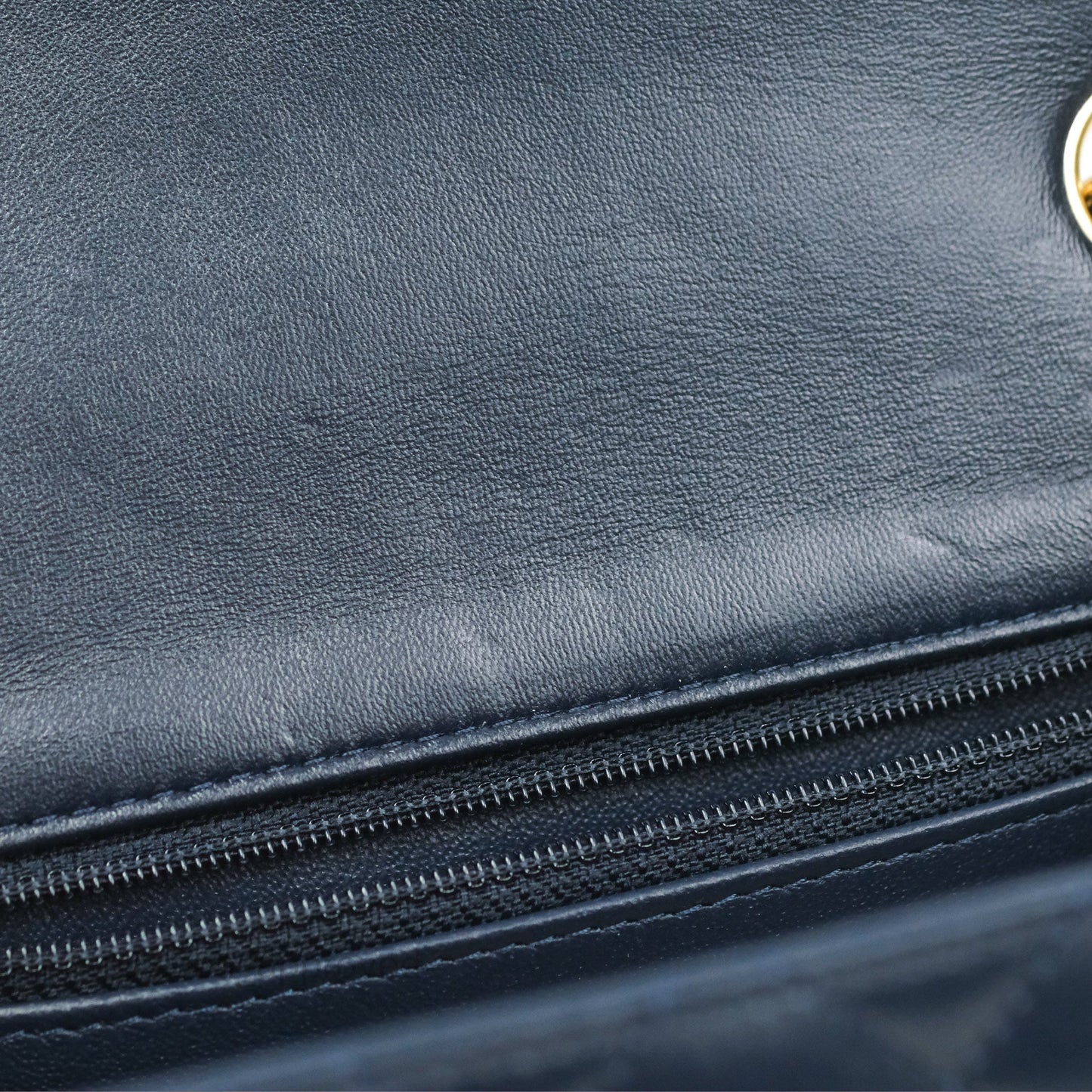 Chanel Mini Square Quilted Navy Lambskin Gold Hardware