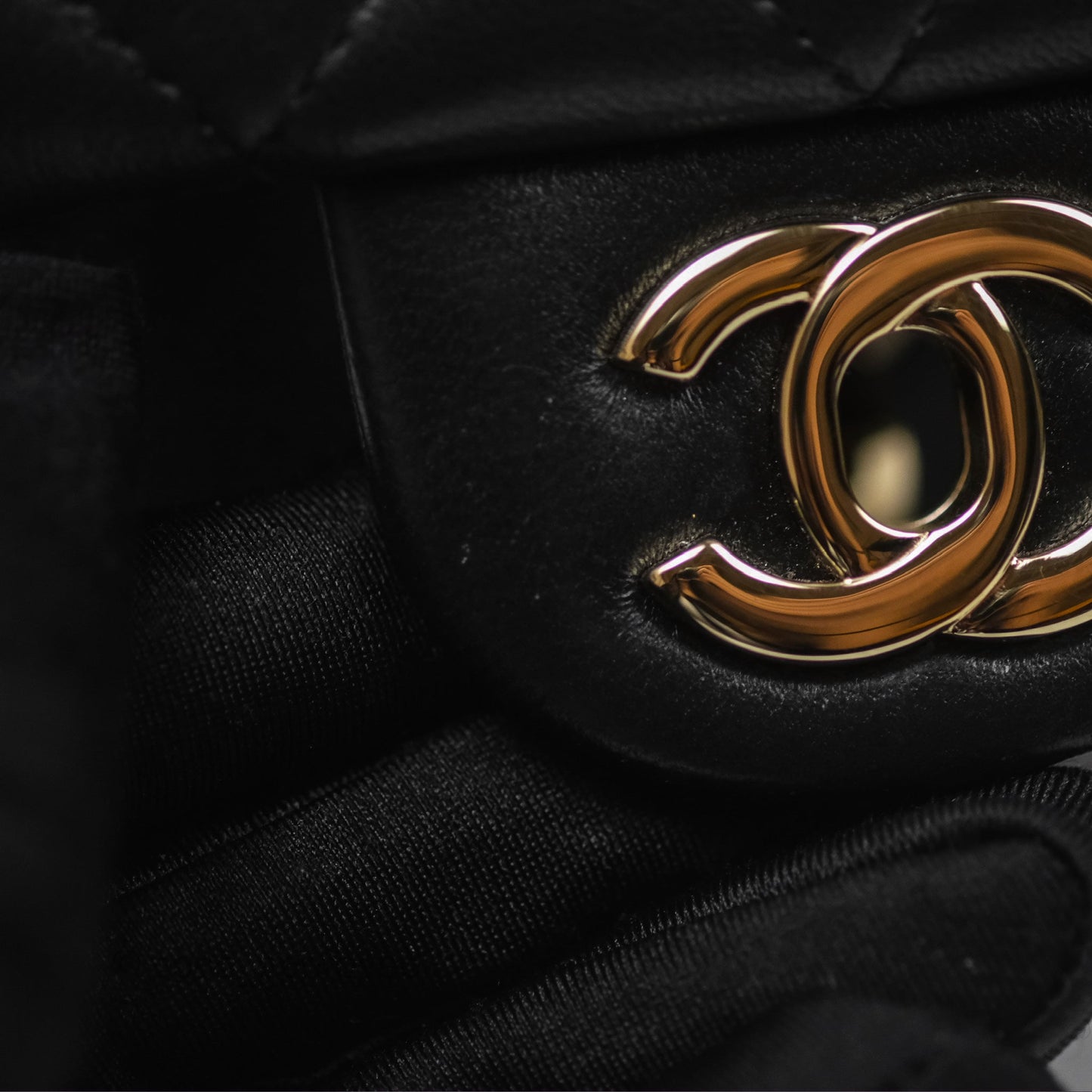 Chanel Top Handle Mini Rectangular Flap Black Lambskin Gold Hardware