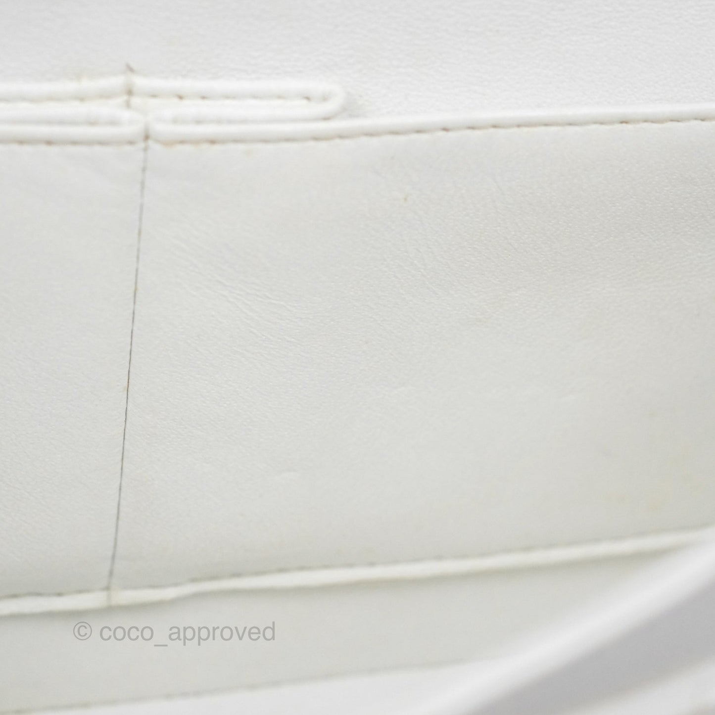 Chanel Classic M/L Medium Double Flap White Caviar Silver Hardware