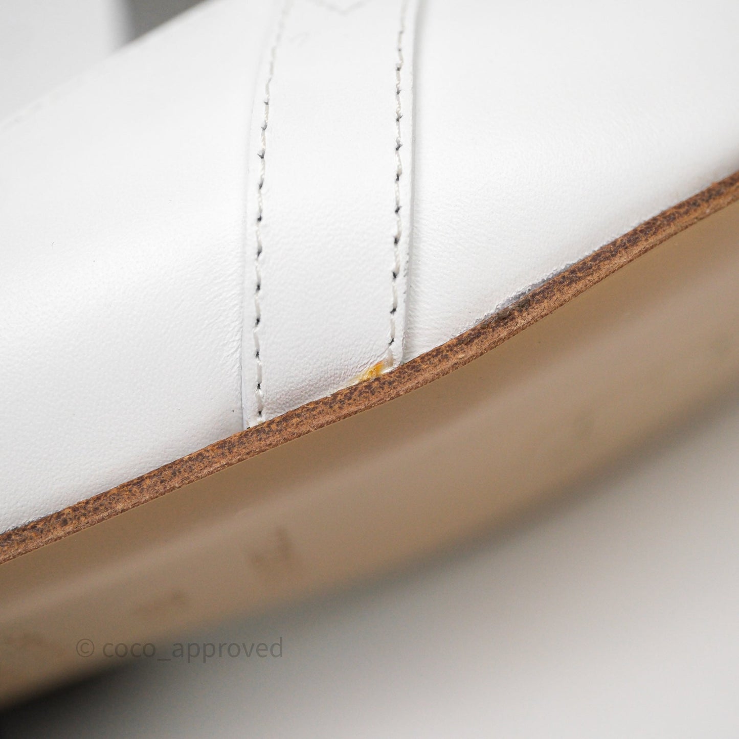 Hermès Oz Velvet Mules White Calfskin Gold Hardware Size 36.5