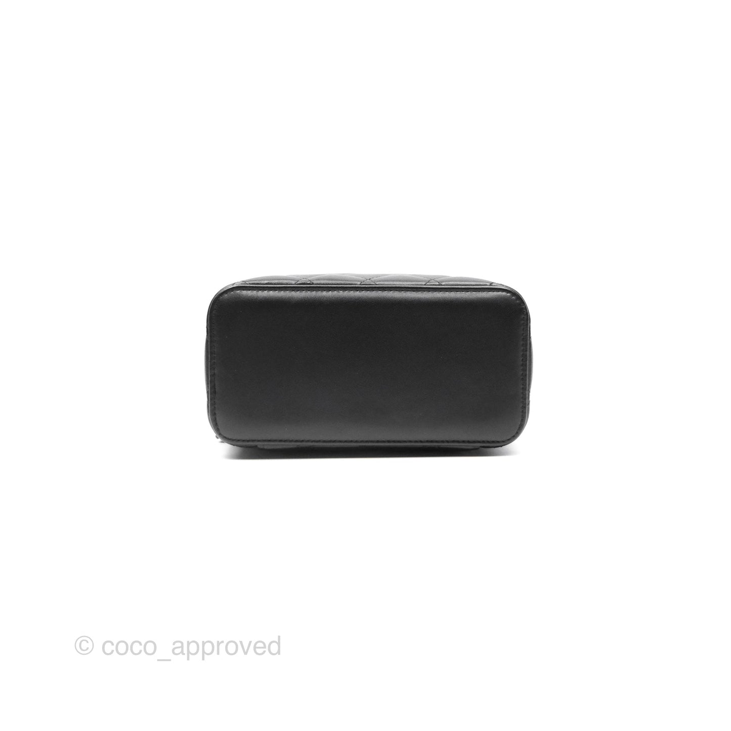 Chanel Vanity Rectangular Top Handle Black Lambskin Gold Hardware