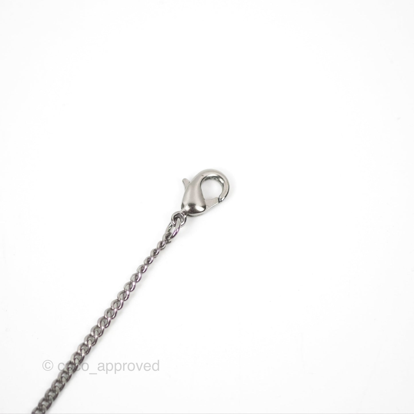 Chanel CC Square Pendant Necklace Gun Metal 14P